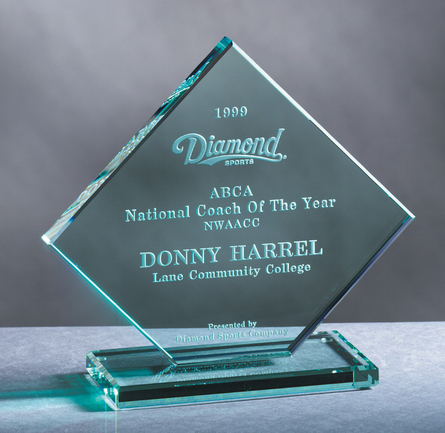 Jade Glass Clipped Square Award (6"x6"x") 2