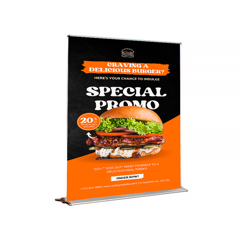 60"W x 80"H Monza™ Trak™ Retractable Banner Stand Kit, Fabric 1