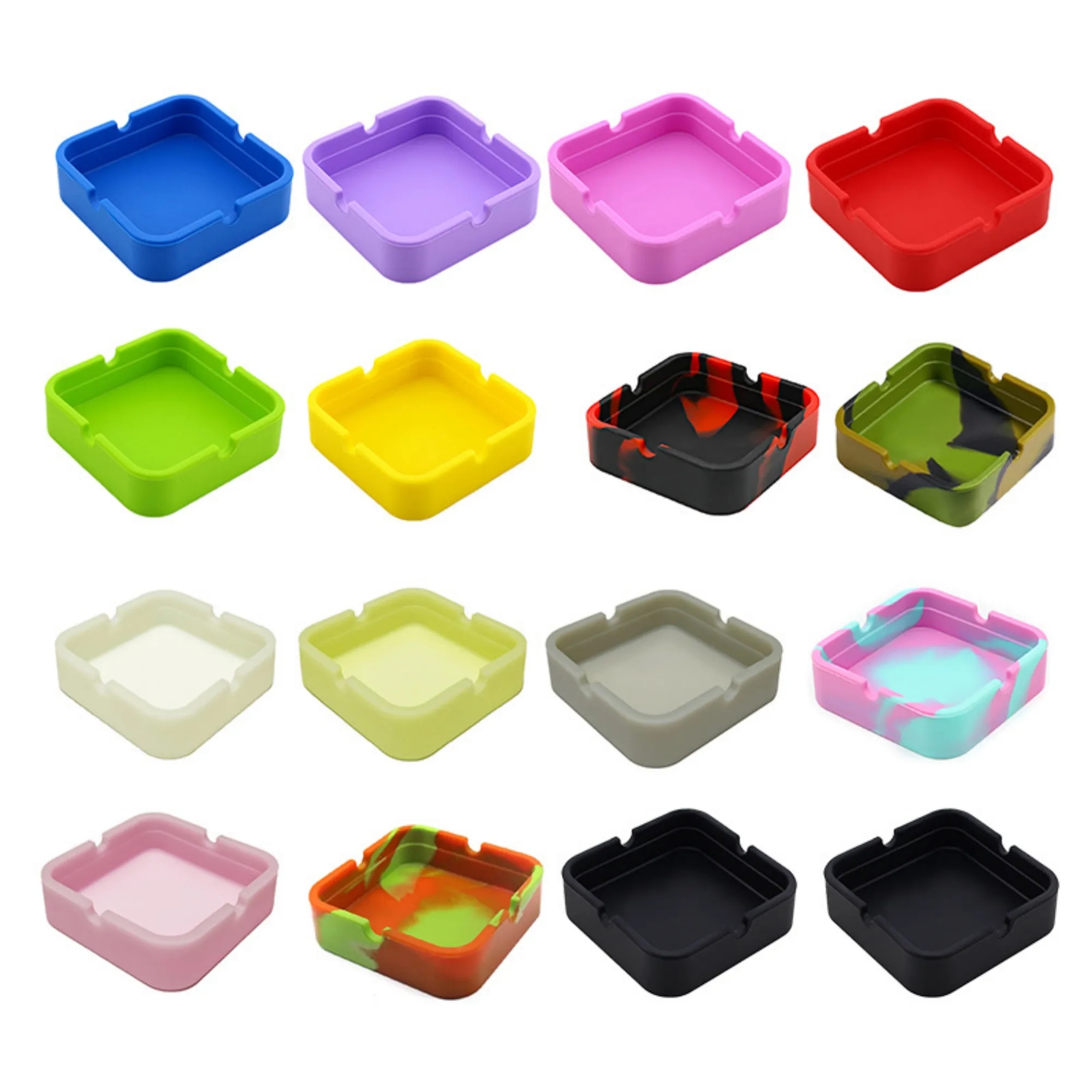 Silicone Square Ashtray-Shatterproof & Heat-Resistant 10