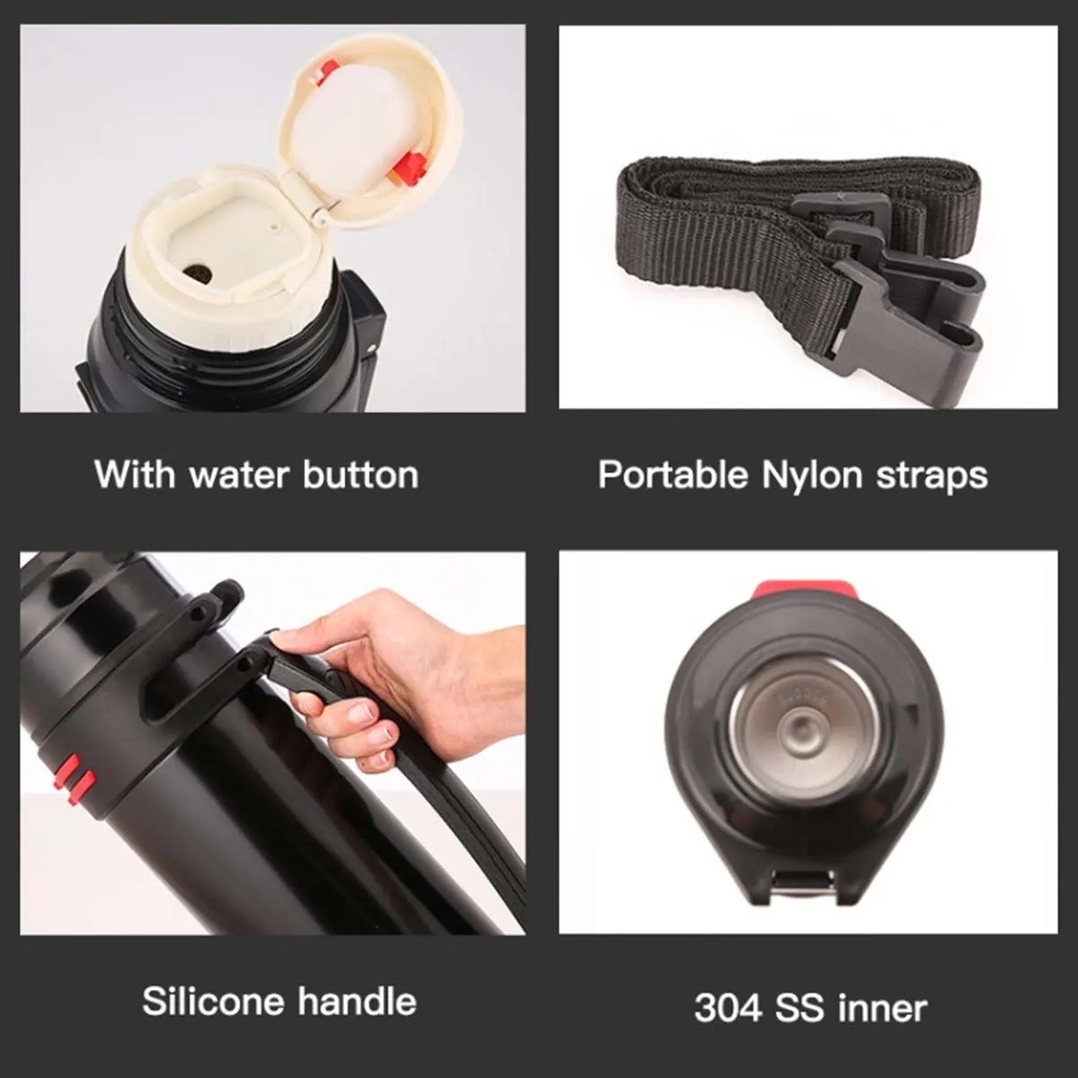 40oz. Insulated Bottle Travel Vacuum Stainless Steel Thermos 4
