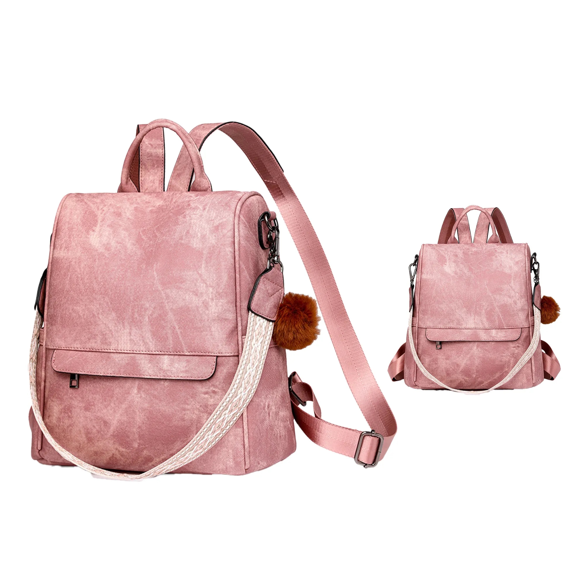 PU Leather Convertible Backpack 4