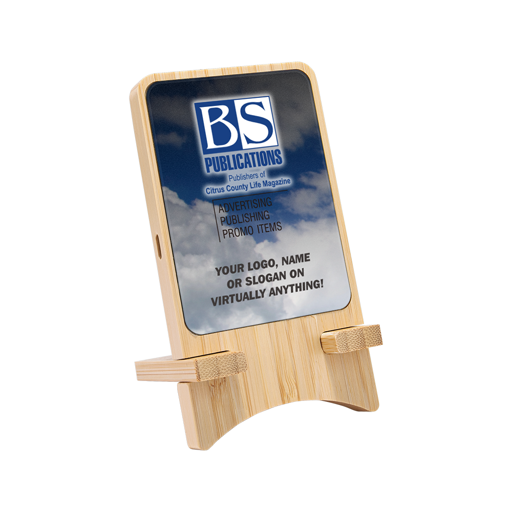 Full color Light-up Bamboo Wireless Charger Stand 10