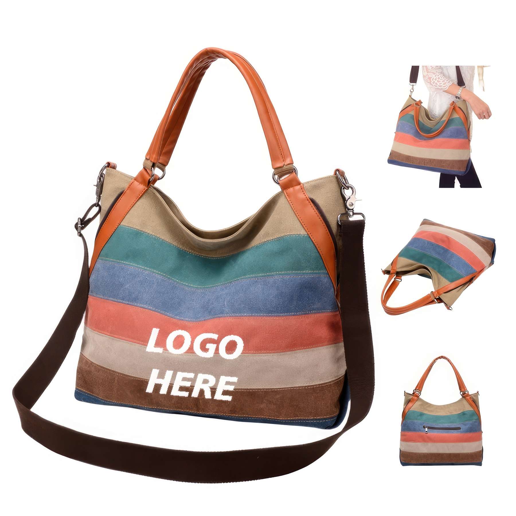 Custom Canvas Tote Handbags Shoulder Work Bag Crossbody 2