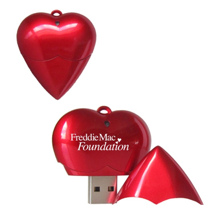 2GB Heart Shape USB Flash Drive w/Removable Cap 1