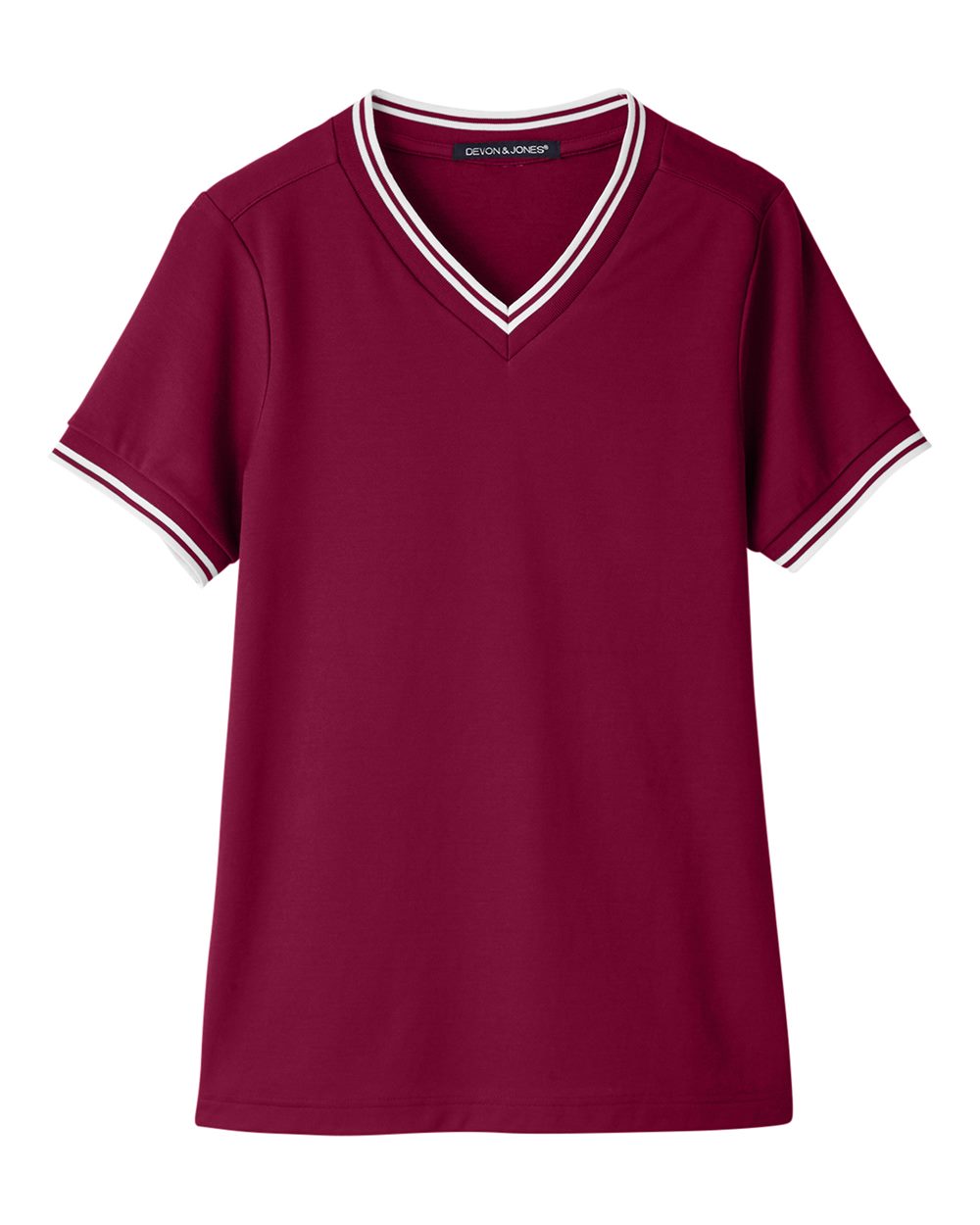 Women's CrownLux Performance® Plaited Tipped V-Neck Shirt - DG20CW 29