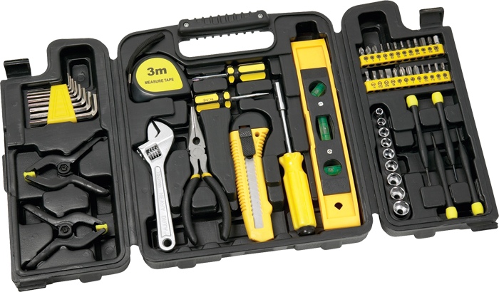 Tool Set with Tri-Fold Carrying Case