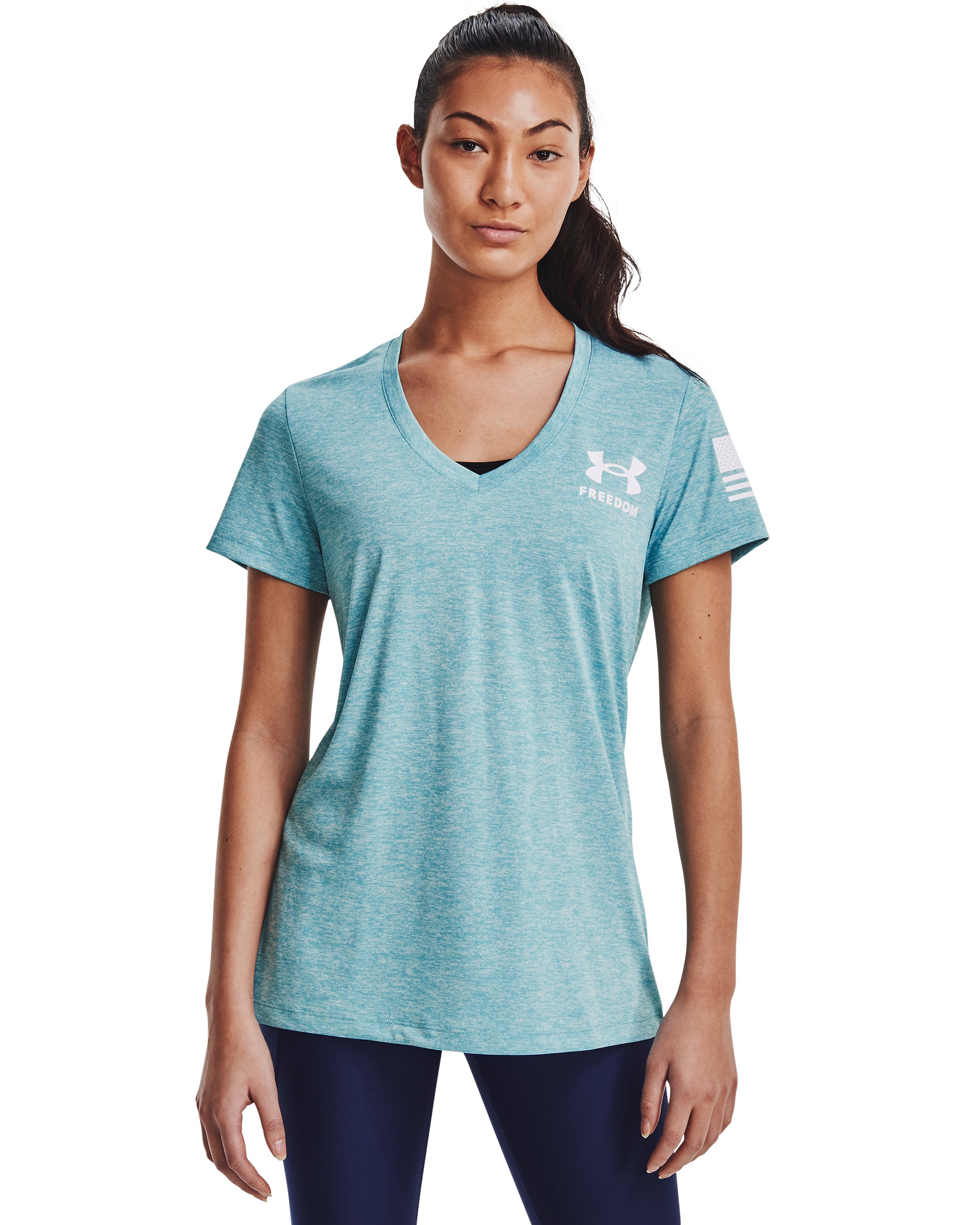 UA Tech Freedom Women's Short Sleeve V-Neck 18