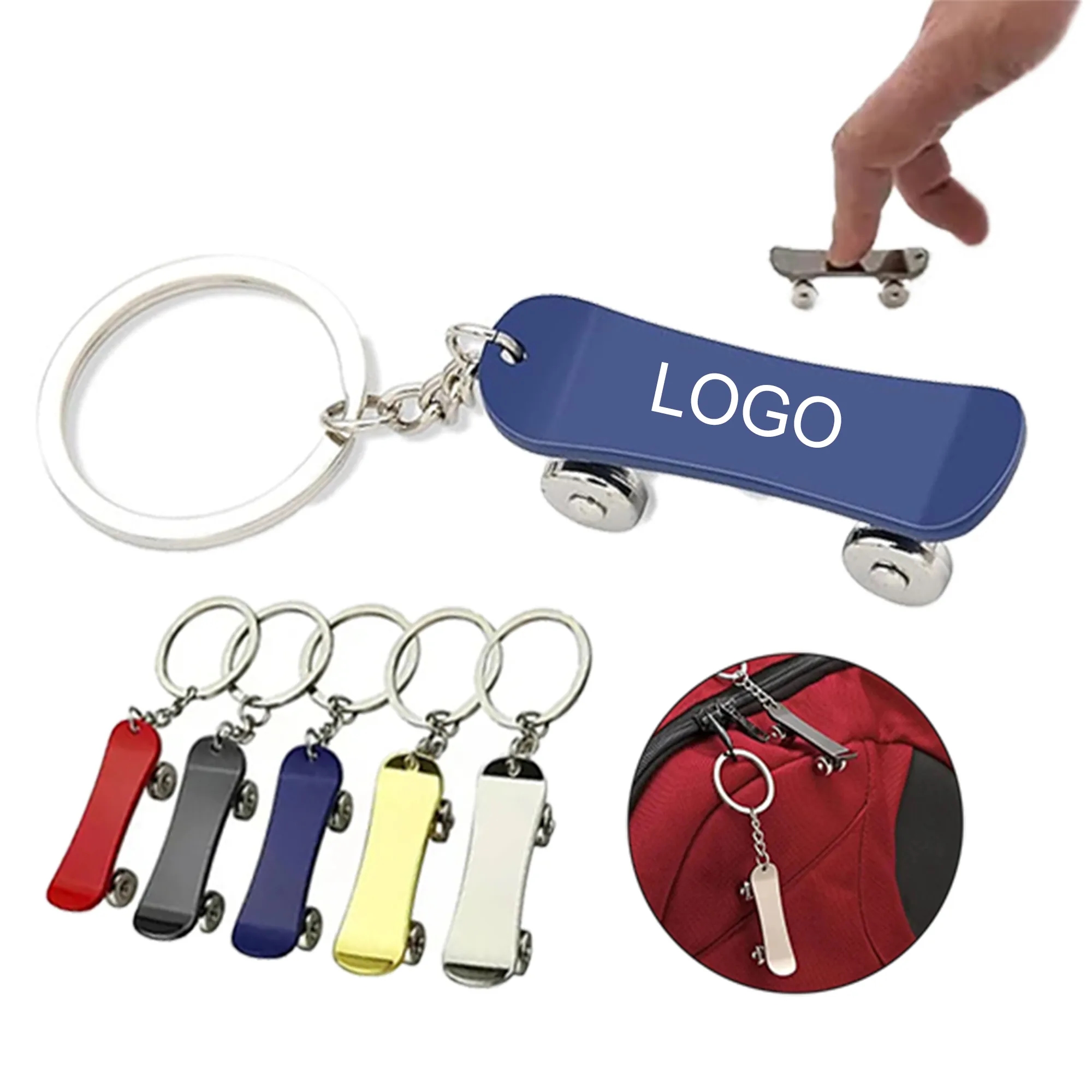 Mini Stress-Relief Skateboard Keychain 1