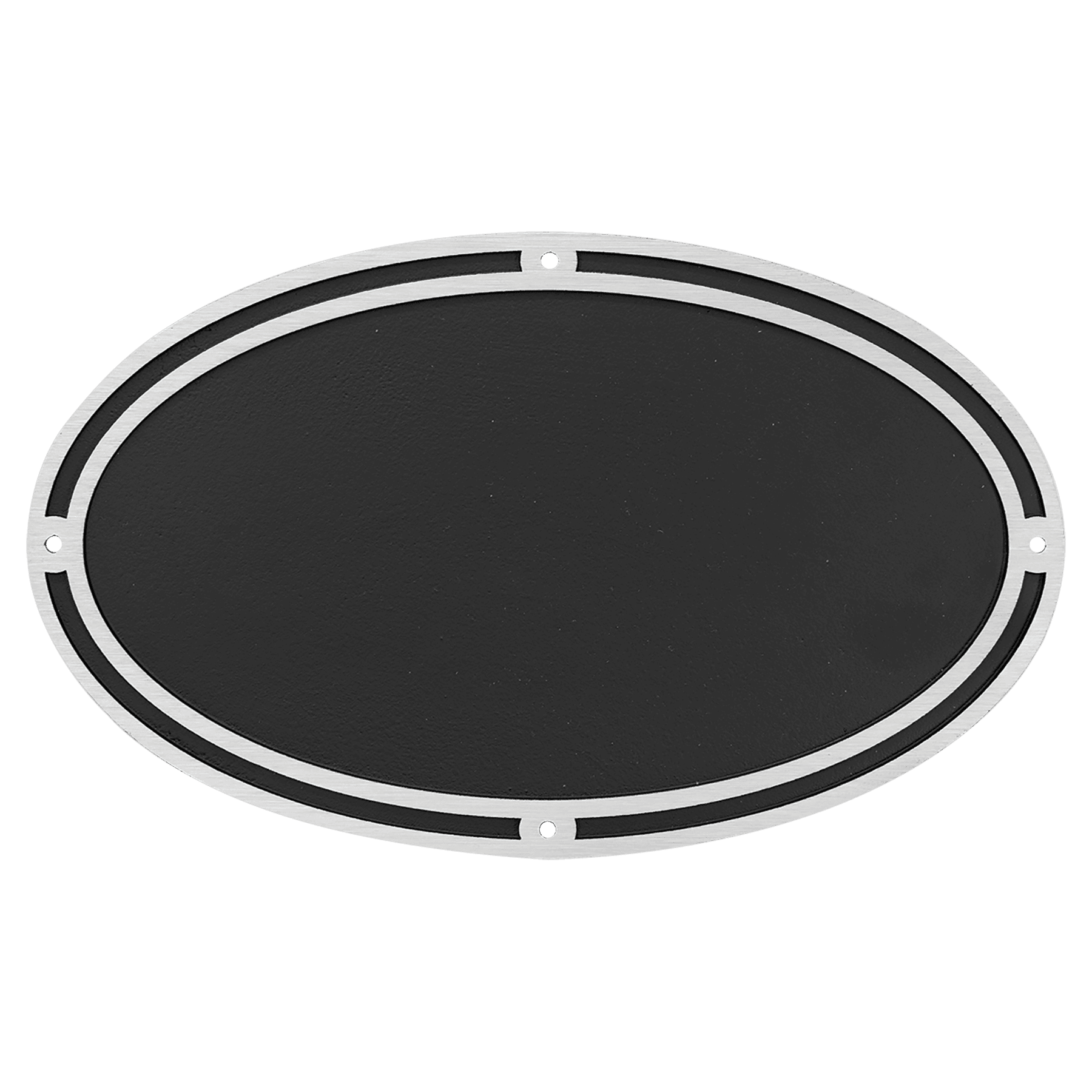 Oval Outdoor Cast Plaque-Flat Back Silver 1