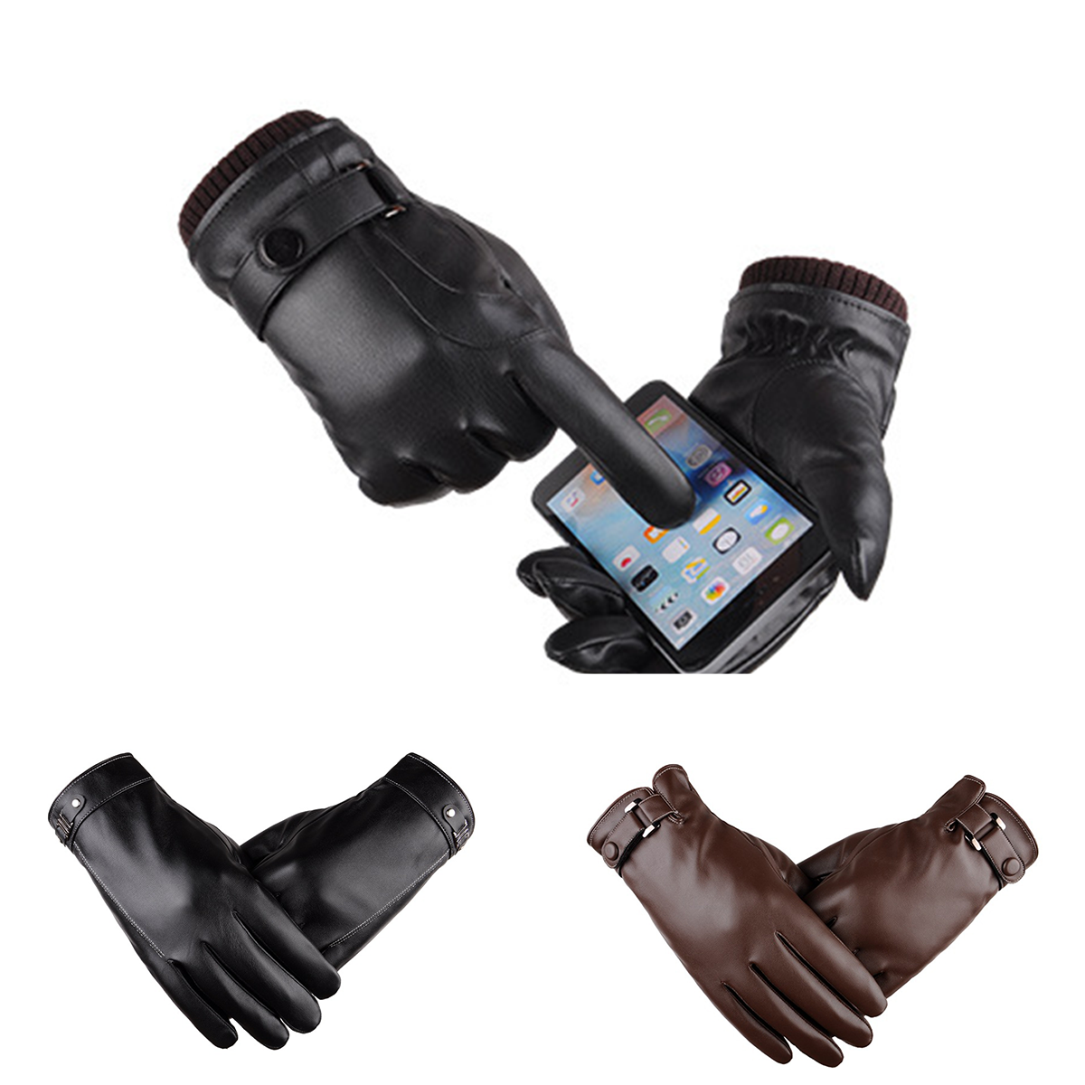 Luxury Leather Touch Screen Gloves 5