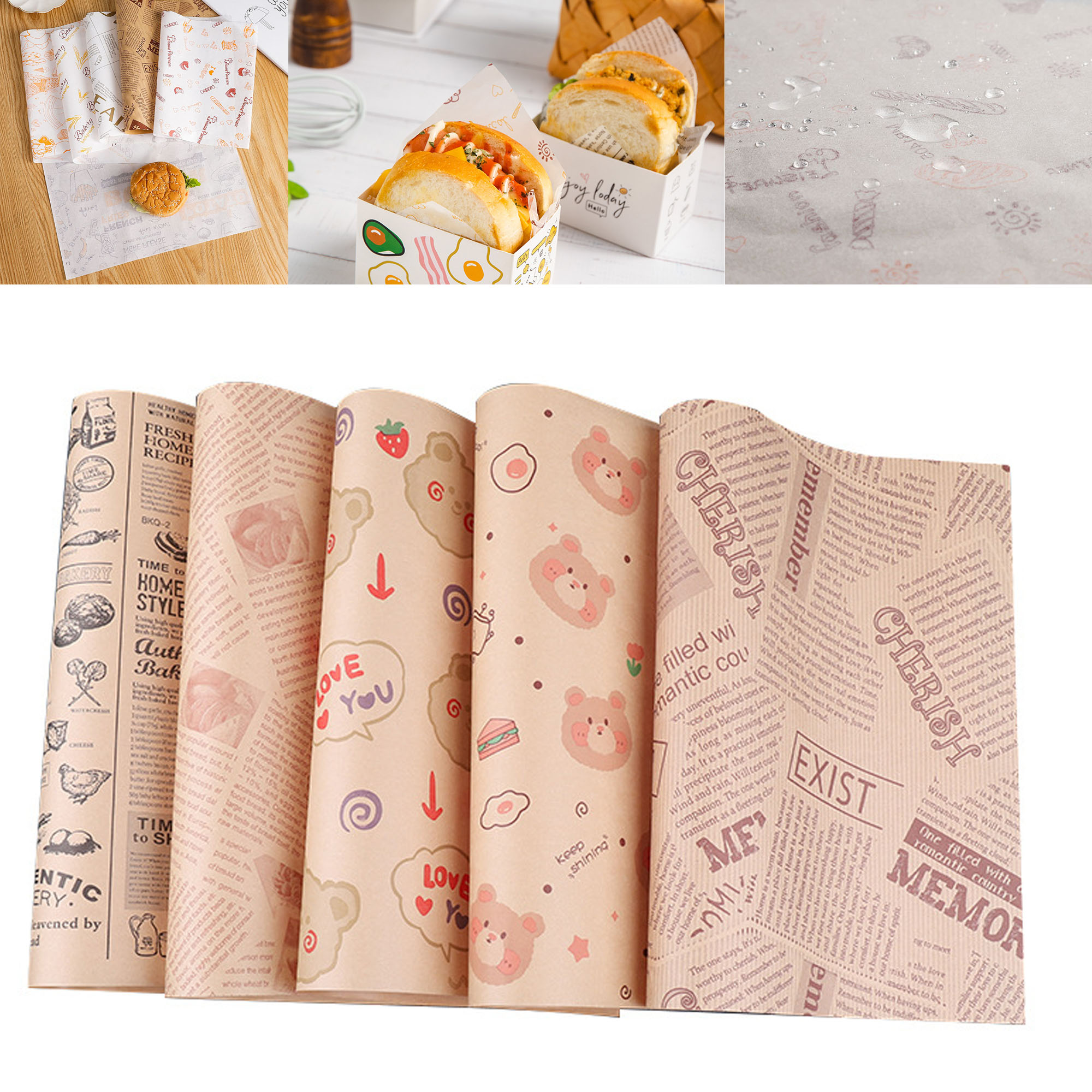 Premium Burger Wrapping Paper for Food Service 2