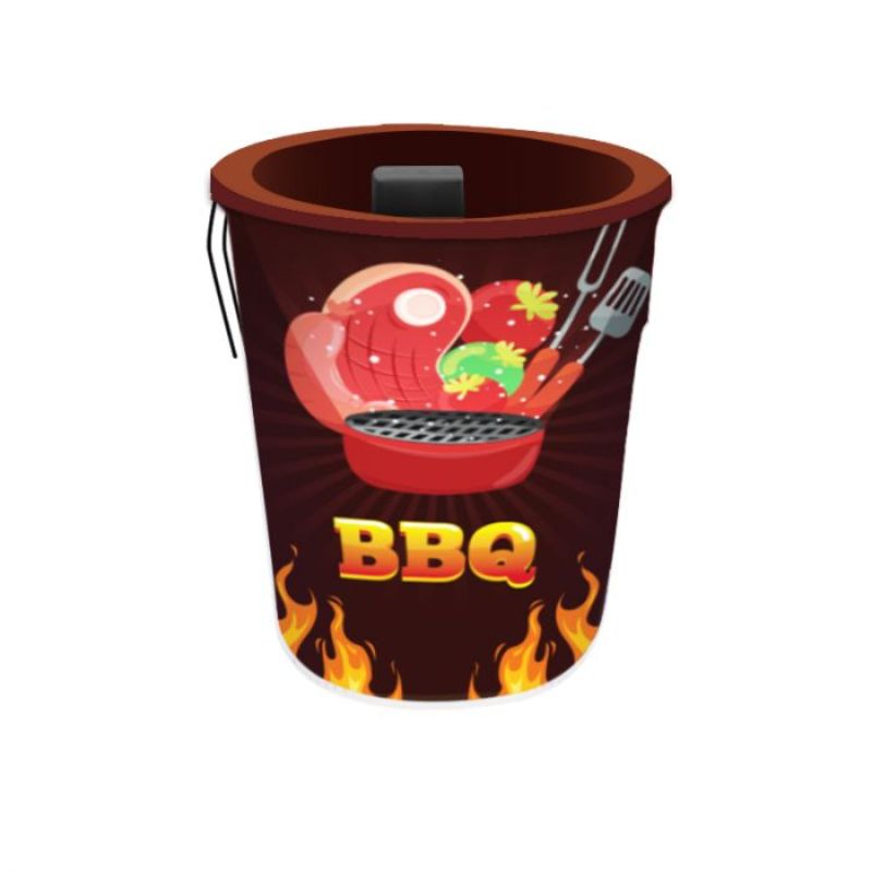 BBQ Pre Printed advertising bin Fab-Can™ Dark Brown 2