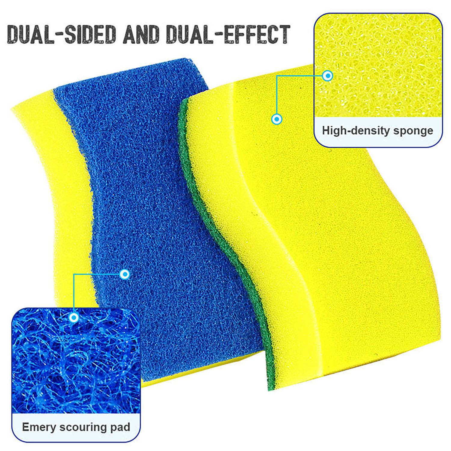 S Shaped Non Scratch Kitchen Cleaning Sponges 2