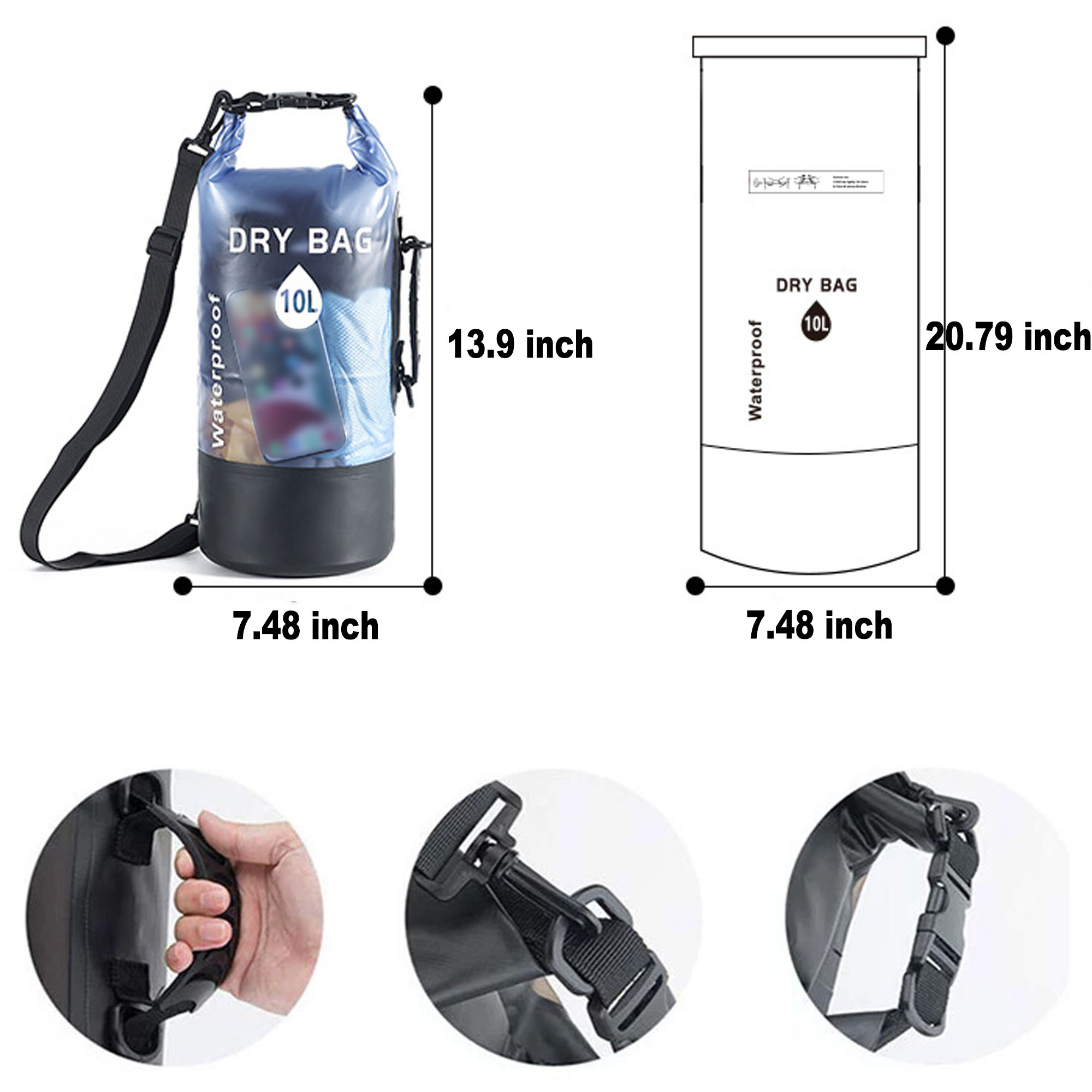 10L Dry Bag With Adjustable Strap 4