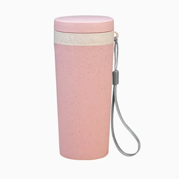 Eco-Friendly Wheat Straw Loop-Seal Travel Cup 3