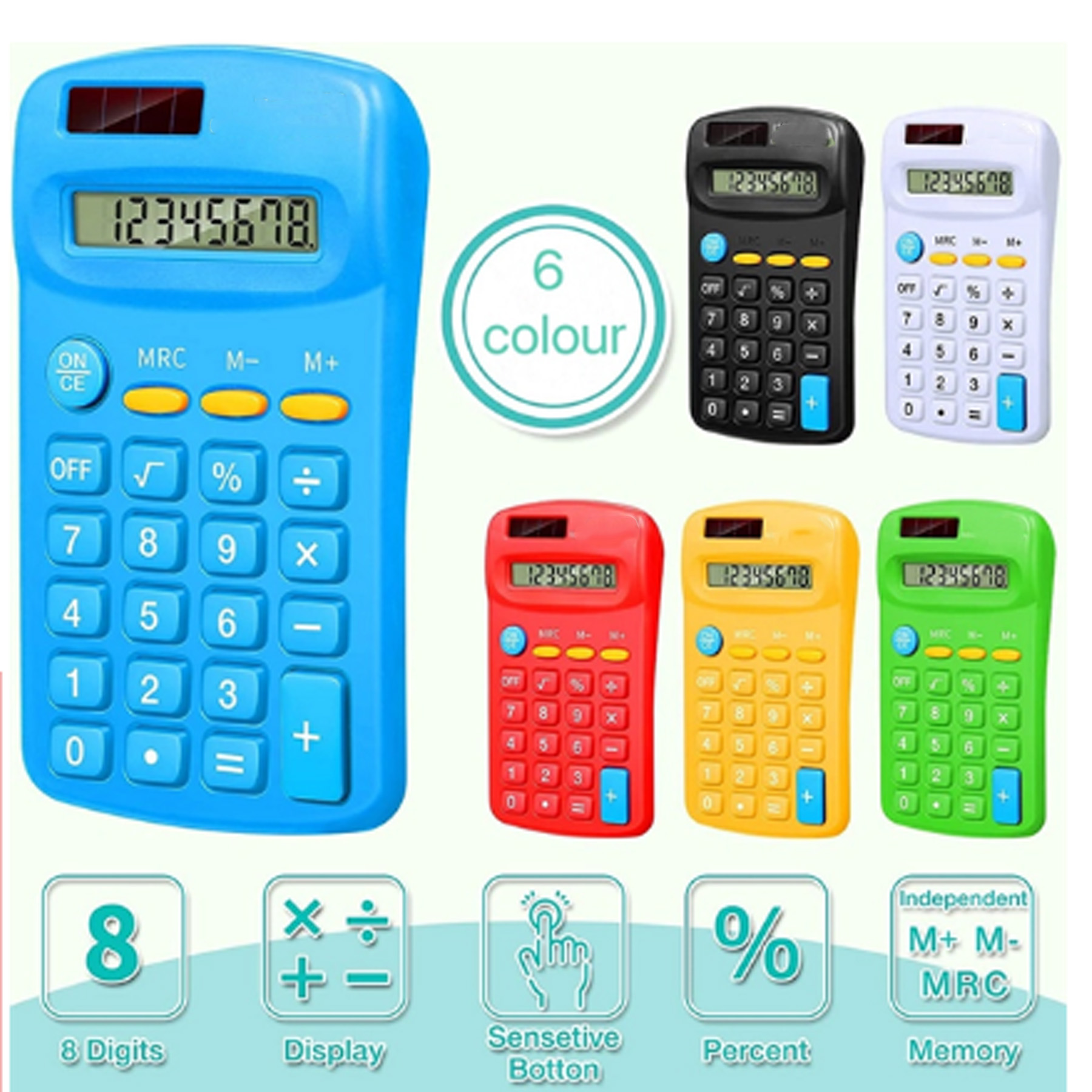 8-digit student portable calculator 3