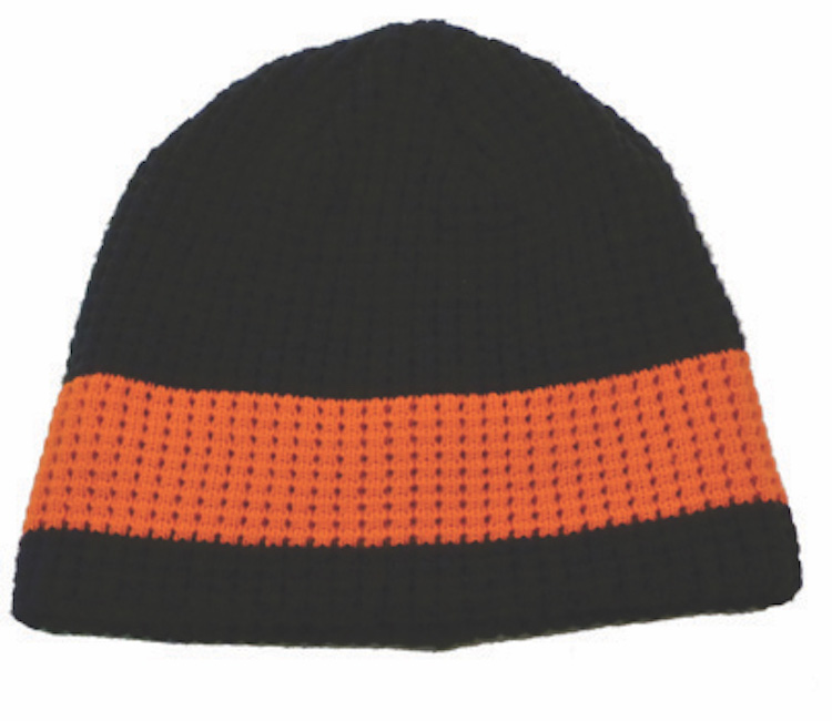 2-Tone Big Bear Wide Stripe Eco Beanie 1