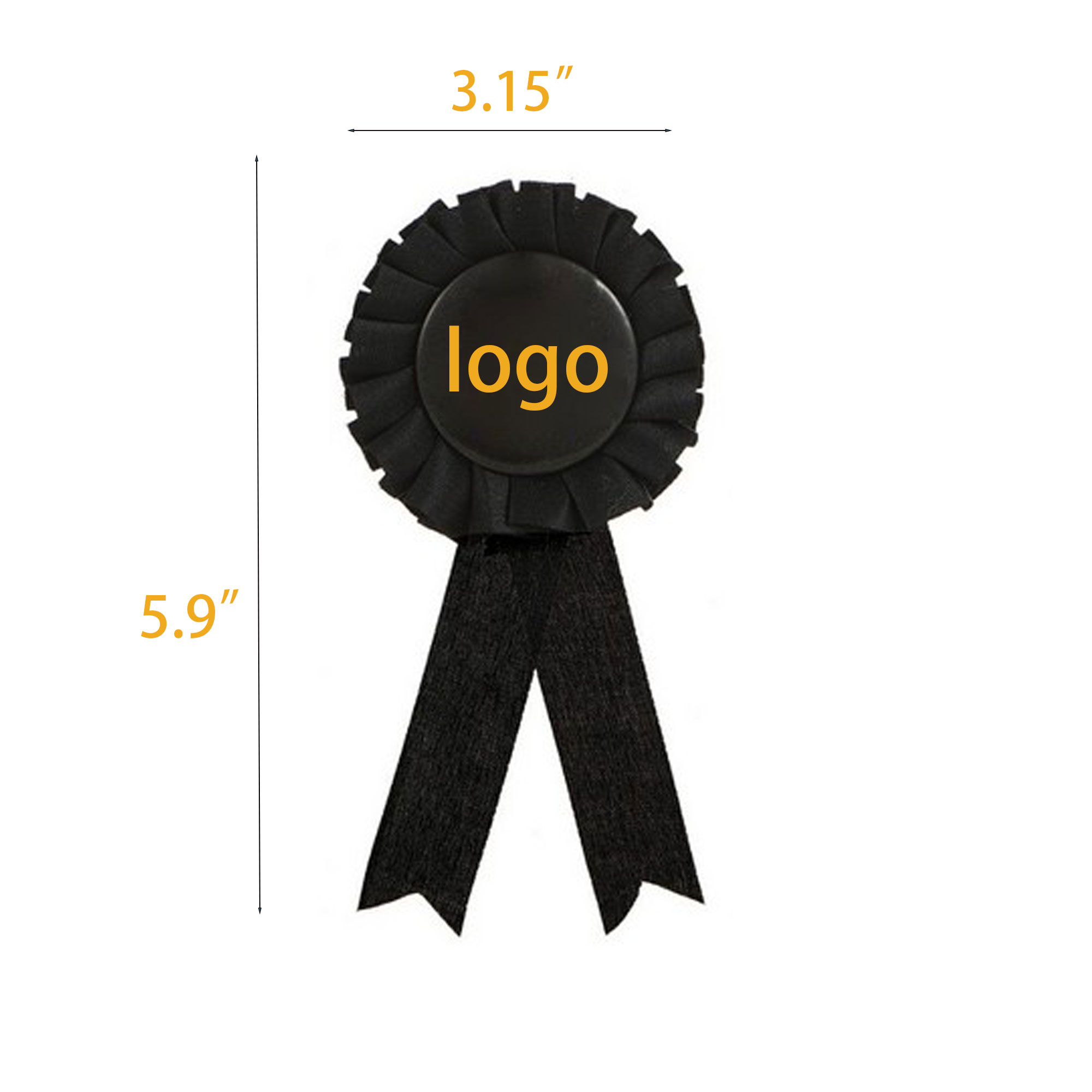 Custom Printed Tinplate Badge W/Ribbon 3