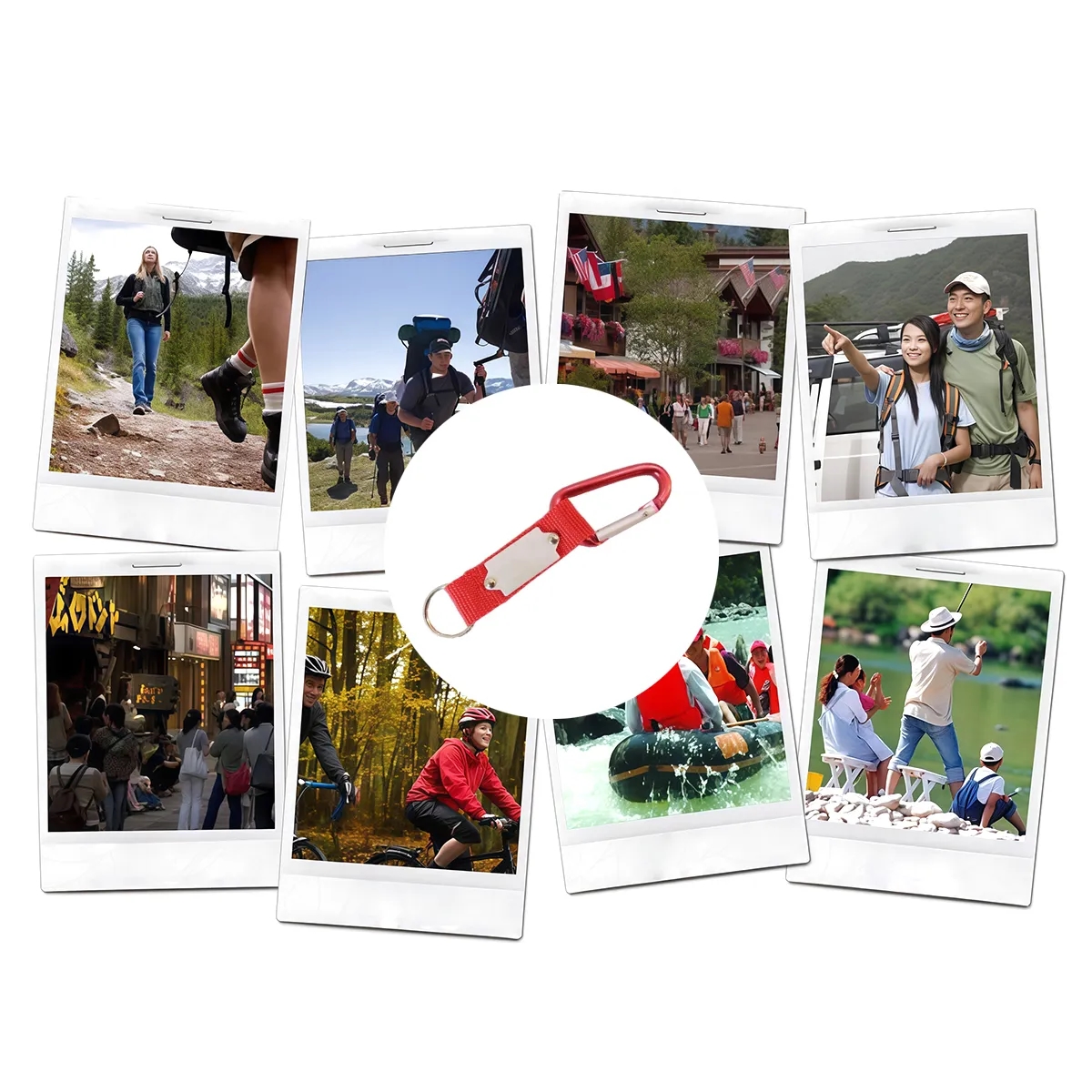 Aluminum D Ring Carabiner Keychain With Webbing 5