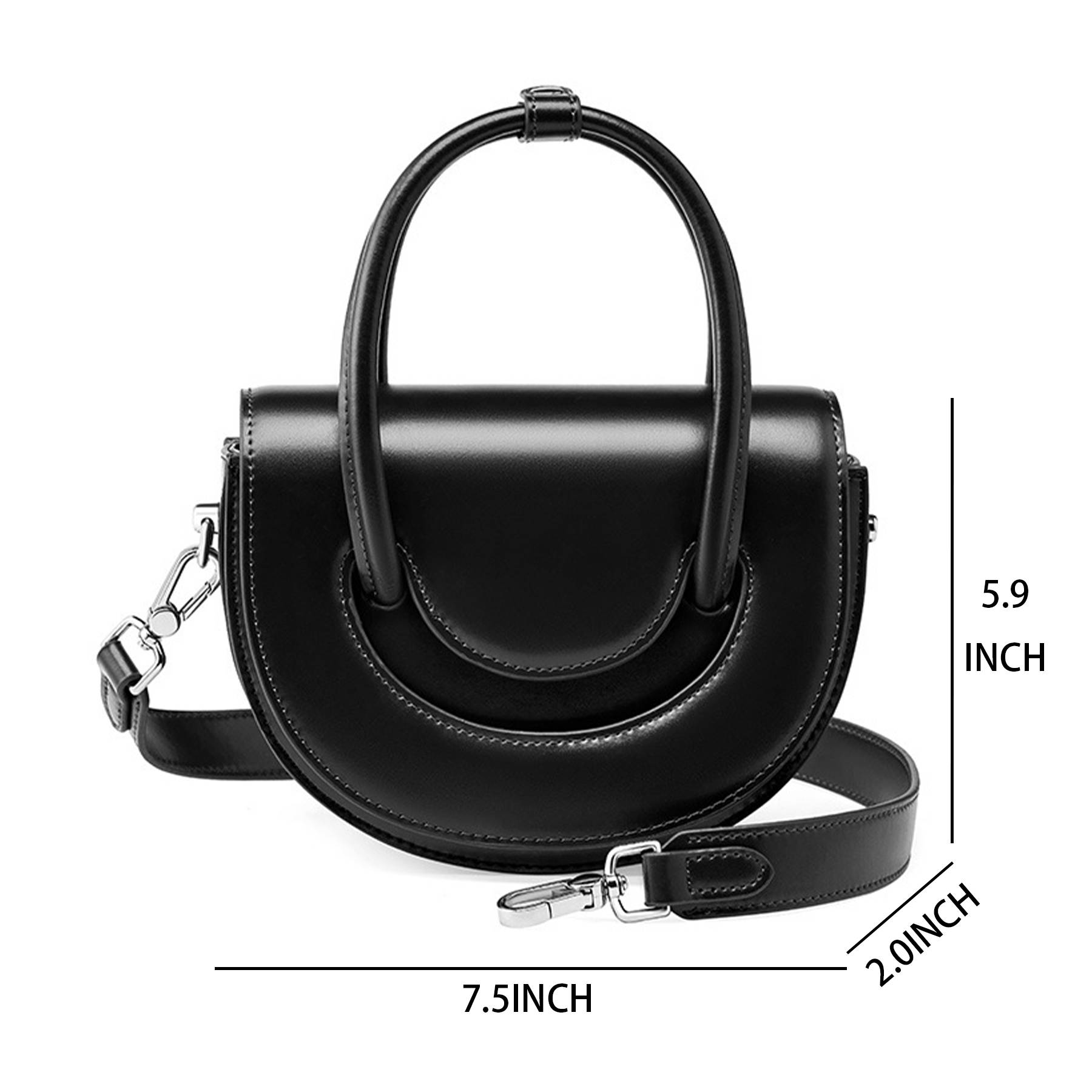 Genuine Leather Solid shoulder cross-body tote bag 7