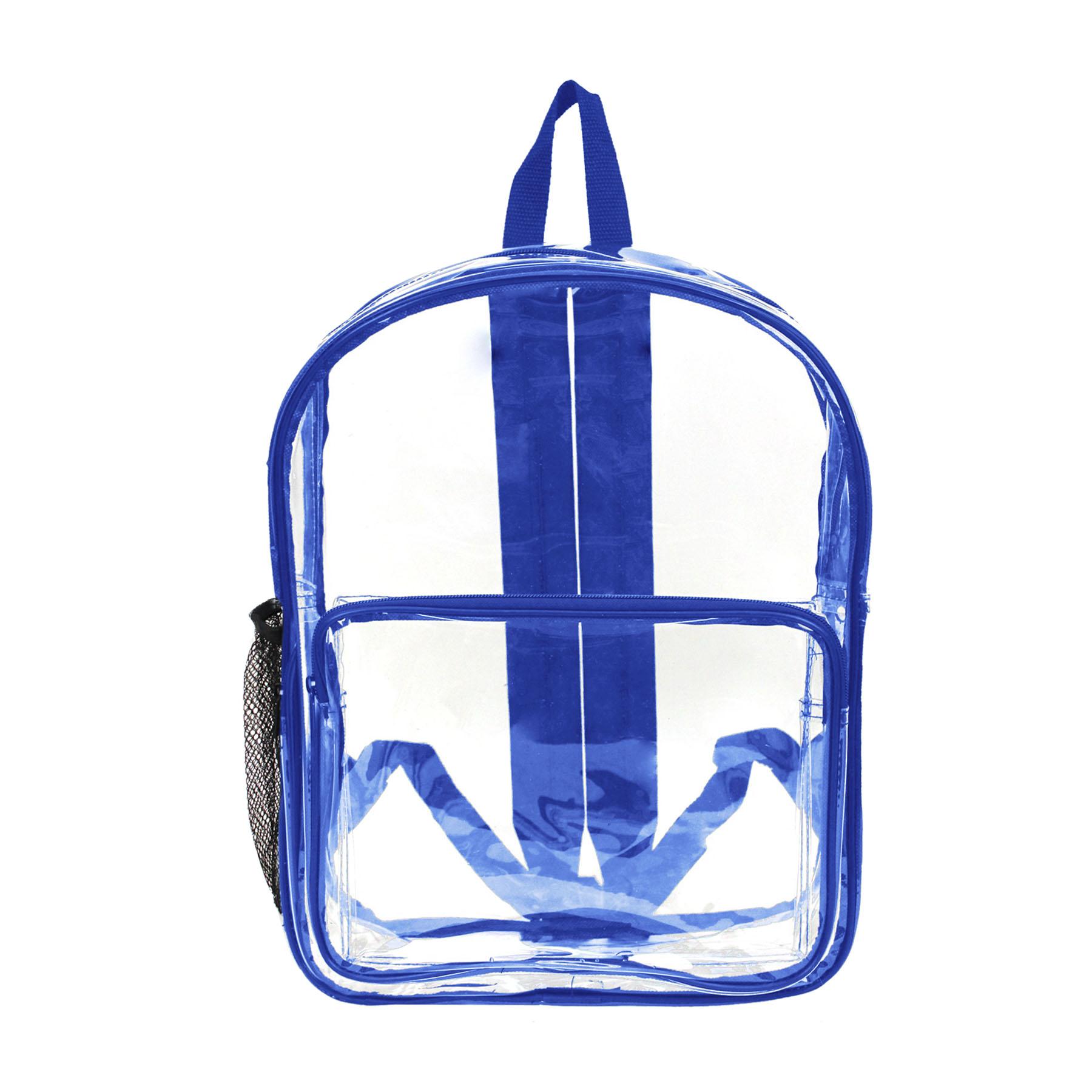 16" Heavy Duty Clear Security Side Mesh Pocket Backpack 5