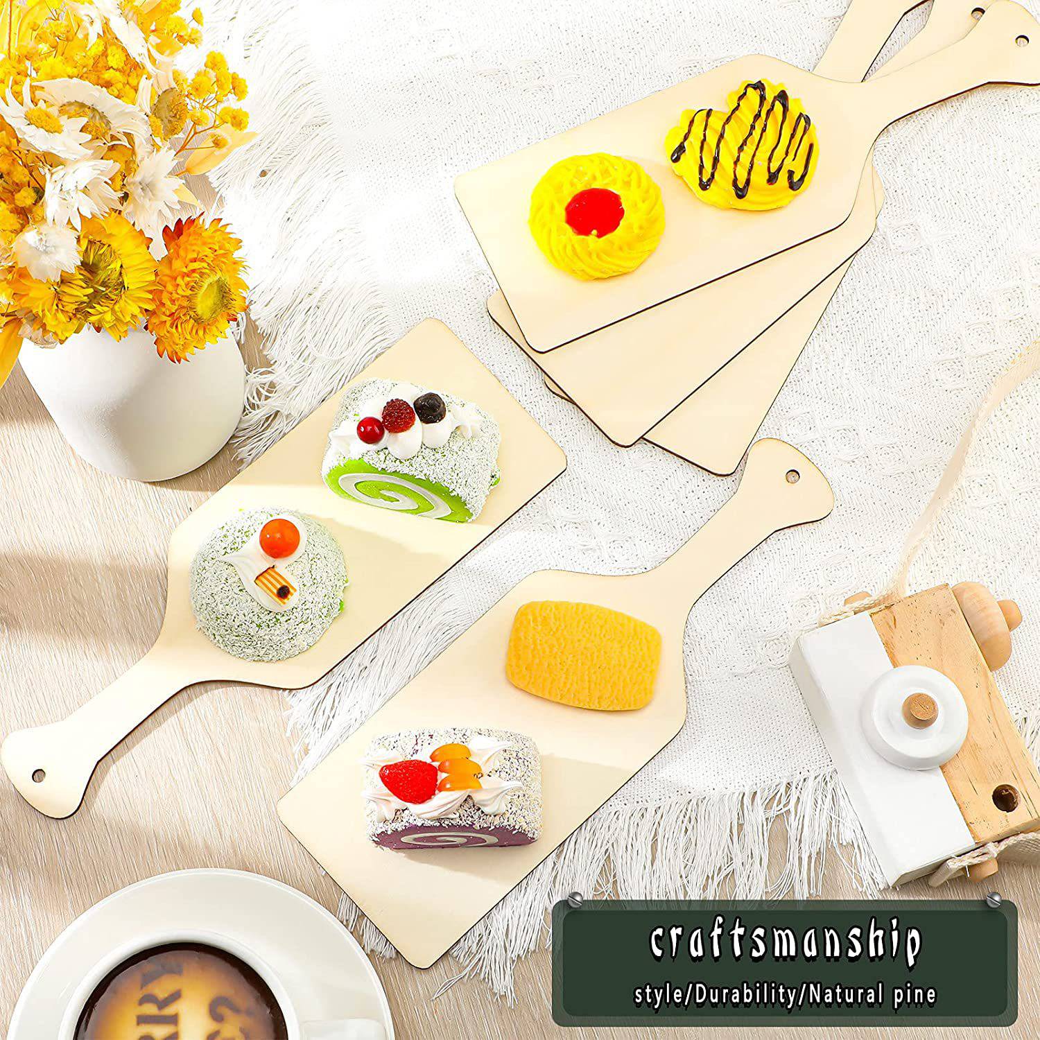 Camping Kitchen Mini Wooden Cutting Board with Handle 6