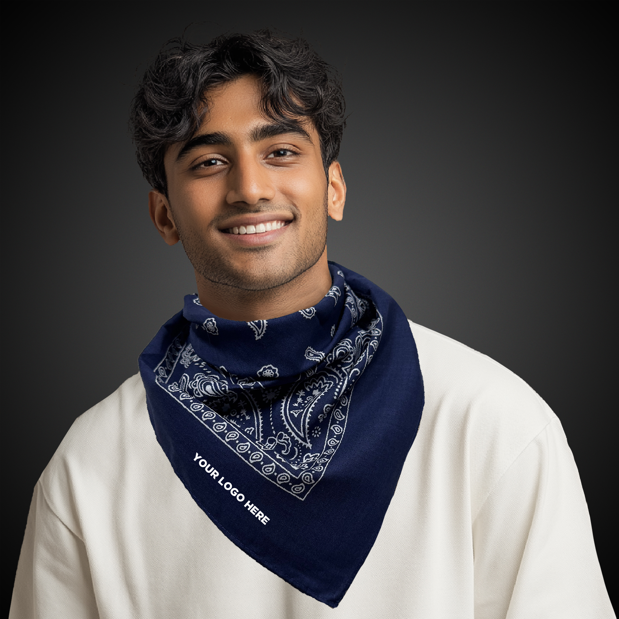 Navy Blue Cotton Bandana 22" x 22" 2