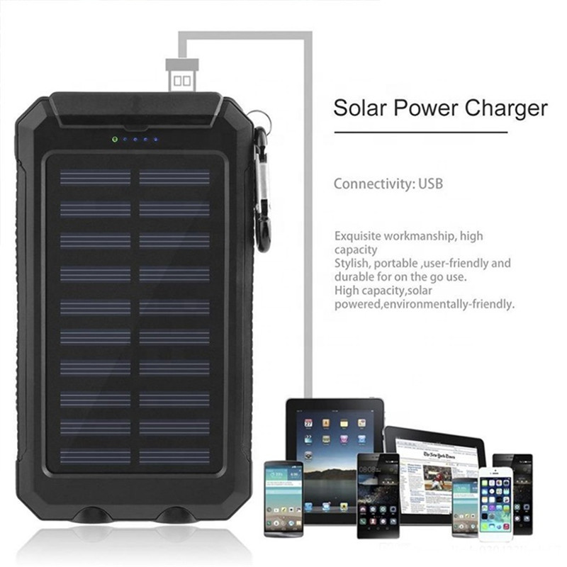 High Capacity Water Resistant Shatterproof Solar Power Bank with Compass 2