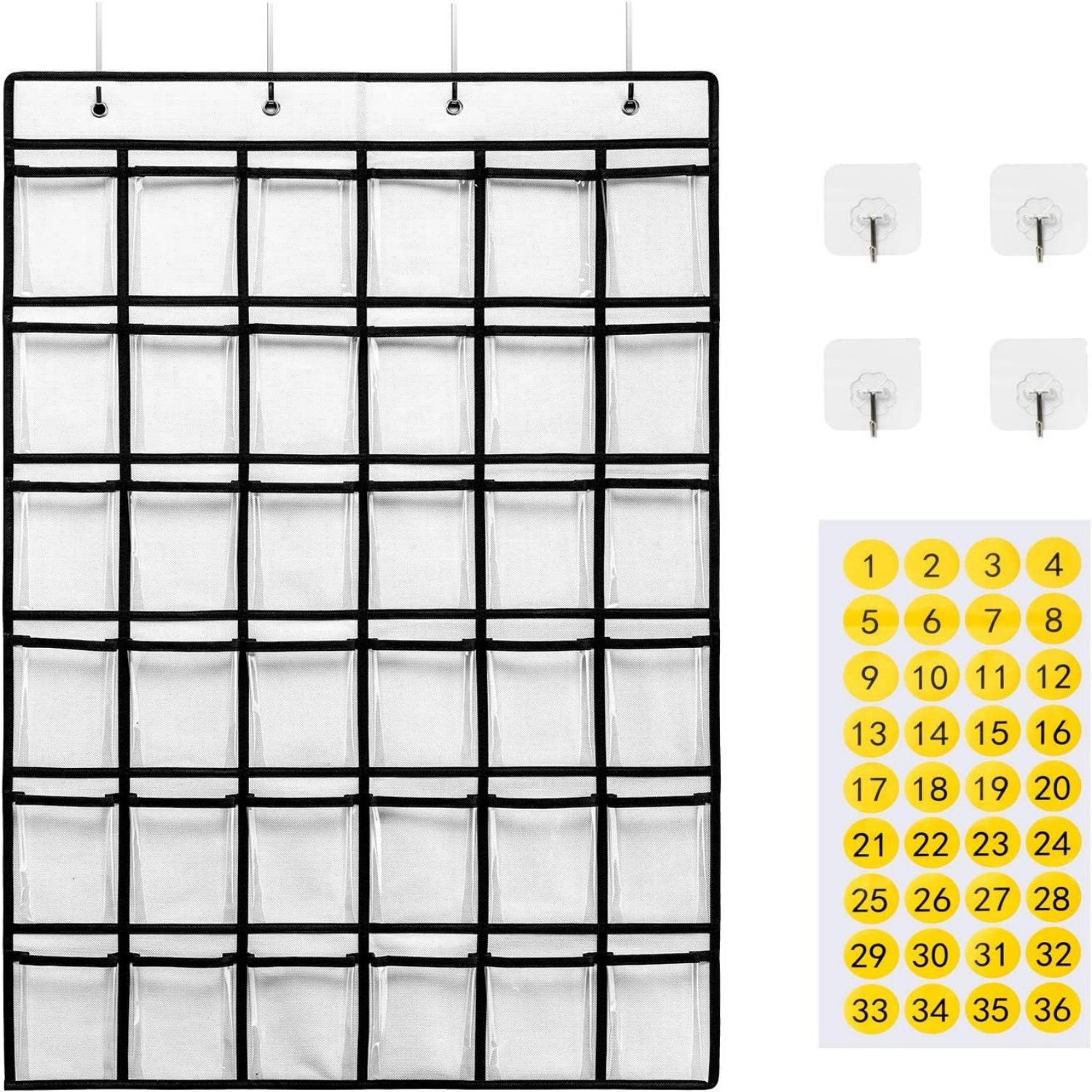 36 Clear Pockets Classroom Pocket Chart for Cell Phones 5