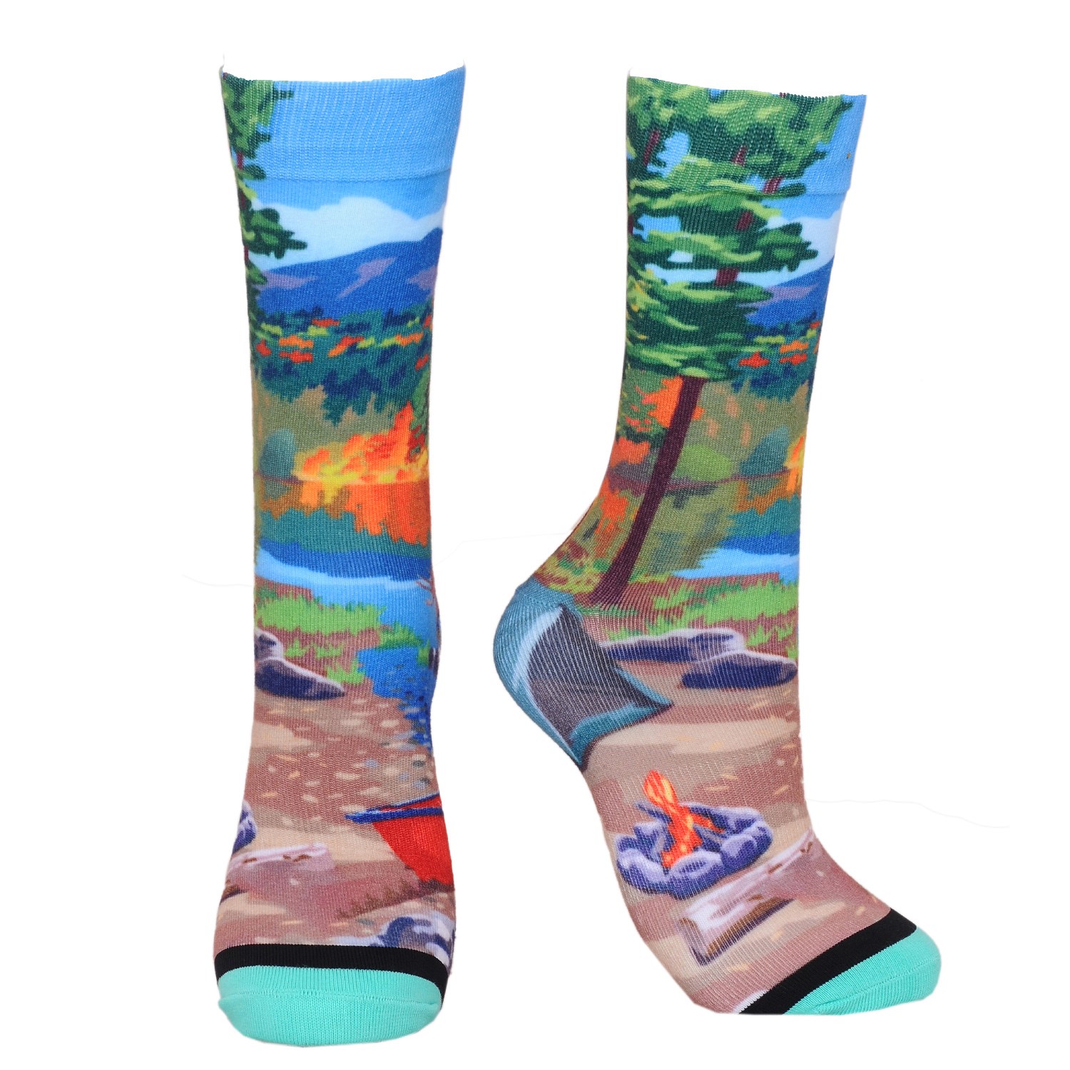 Crew 360 digital print colored toe unisex socks 2