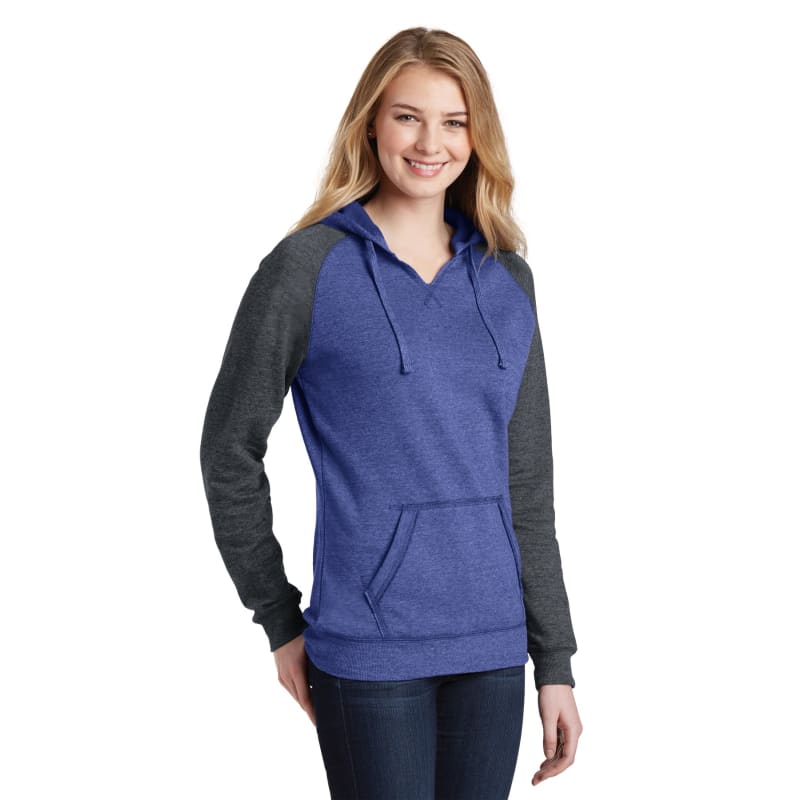 District Women's Lightweight Fleece Raglan Hoodie. 9