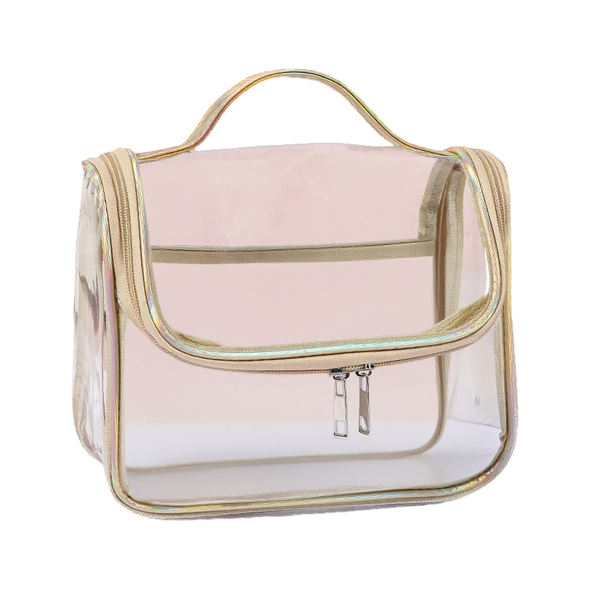 Clear PVC Travel Tote Waterproof Carry Handle 9.1" By 4.7" By 7.5" 9