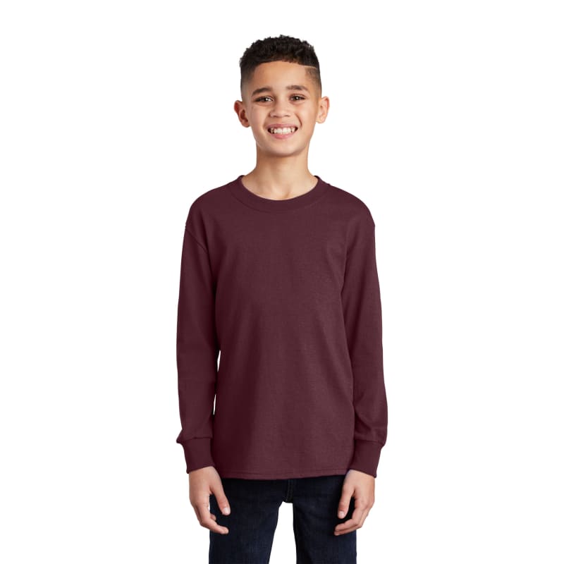 Port & Company Youth Long Sleeve Core Cotton Tee. 52