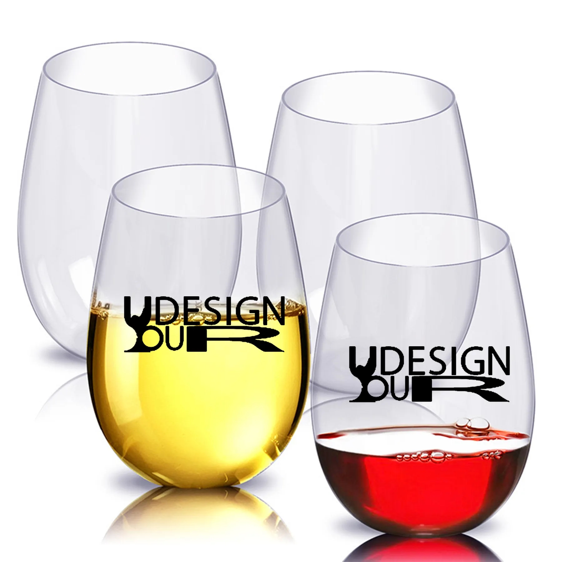 12OZ Clear Plastic Wine Glass