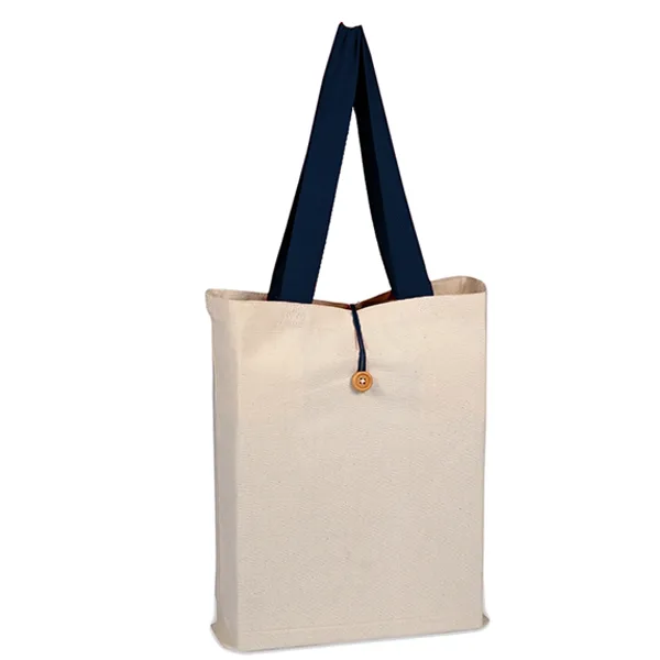 Button-up canvas tote bag -15h x 16w x 3d 3