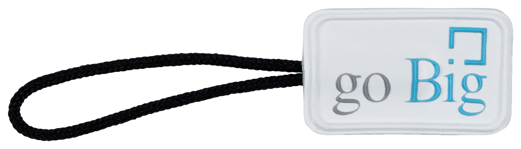 2D Custom Zipper Pull with cord 20