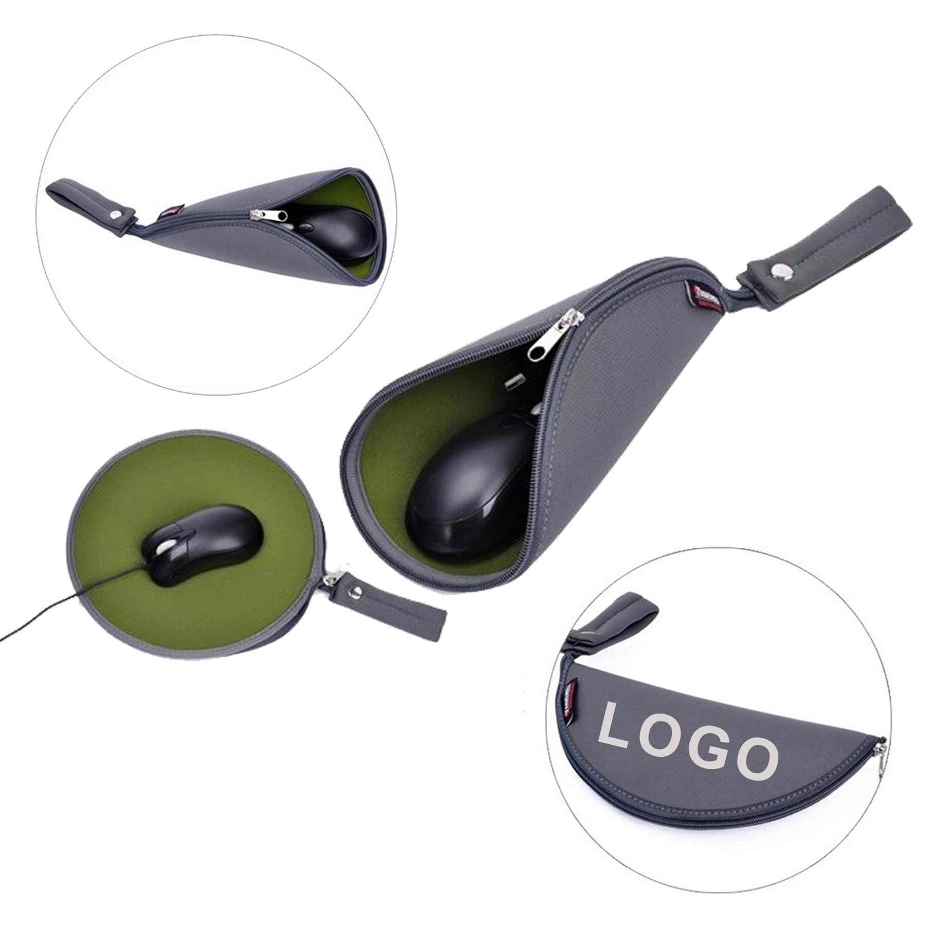 Waterproof Travel Zipper Folding Mouse Pad Pouch 1