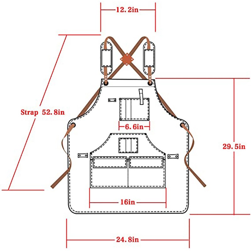 Waxed Canvas Tool Apron With Pockets 4