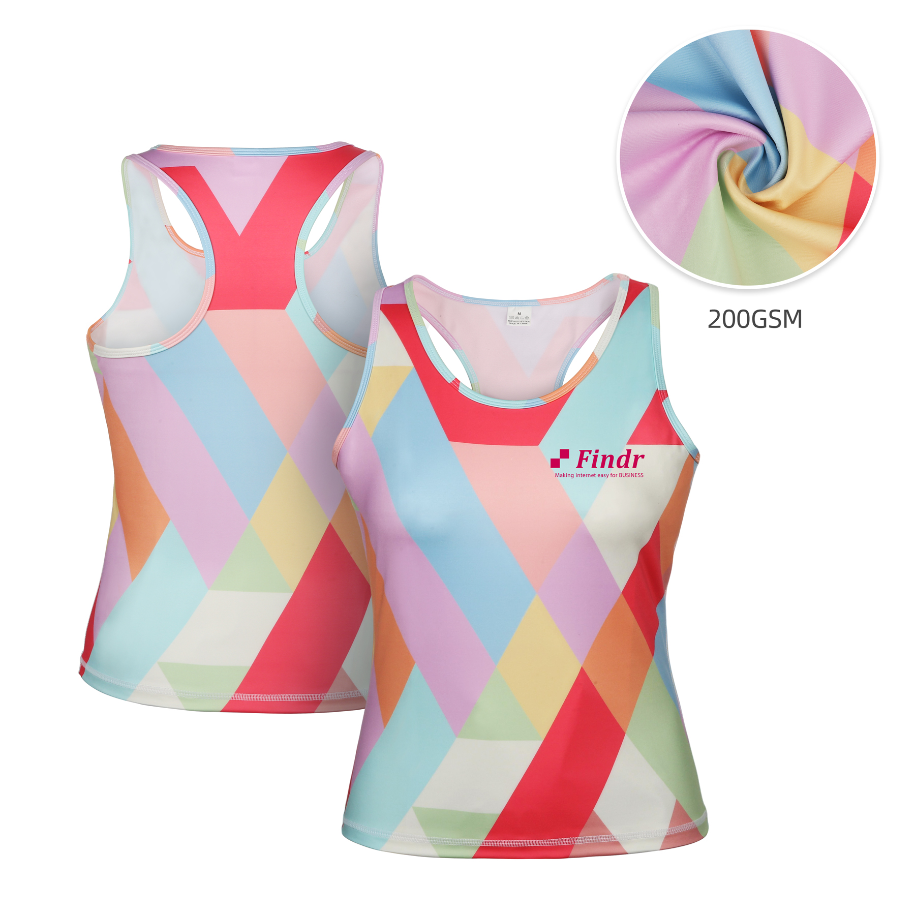 Custom Sleeveless Workout Tank Top Shirt (Full Color) 8