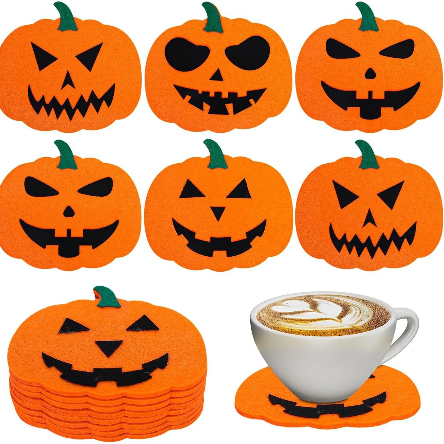 Felt Pumpkin Coasters 2