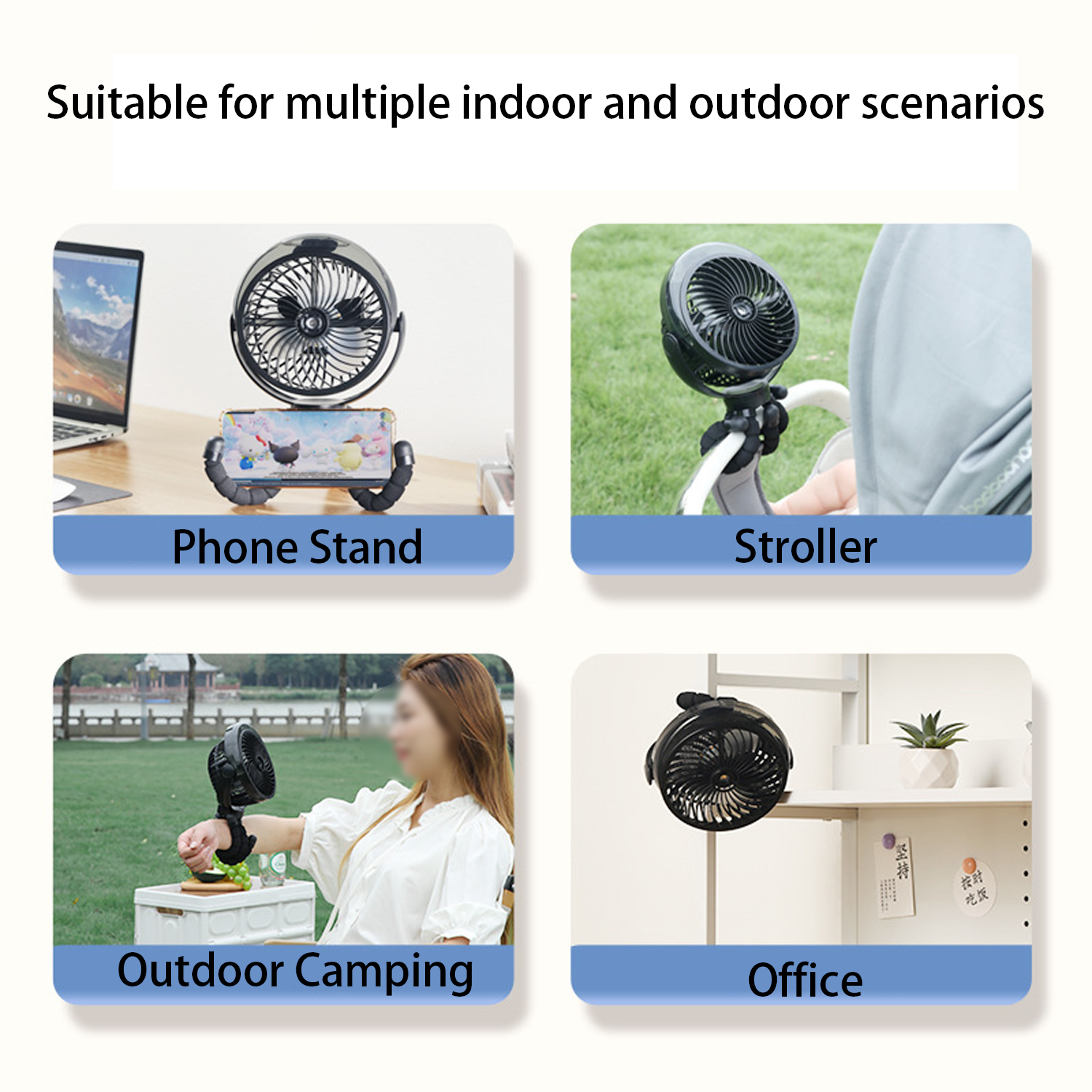 Handheld Misting Fan w/ Flexible Tripod Clip 2