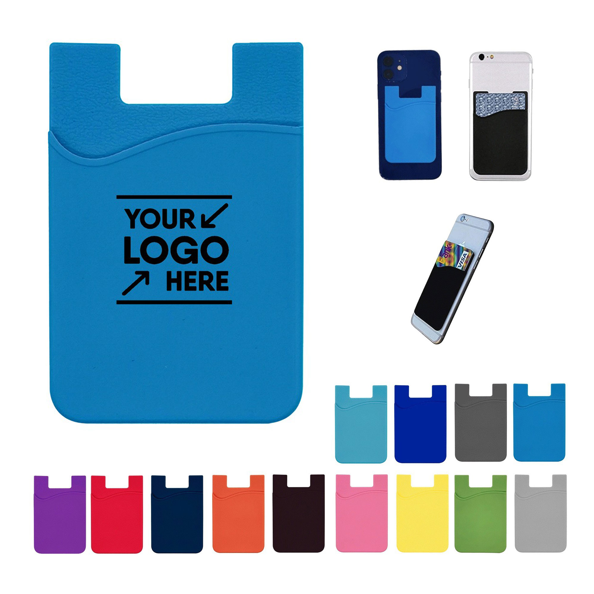 Silicone Cell Phone Wallet Card Sleeve 11