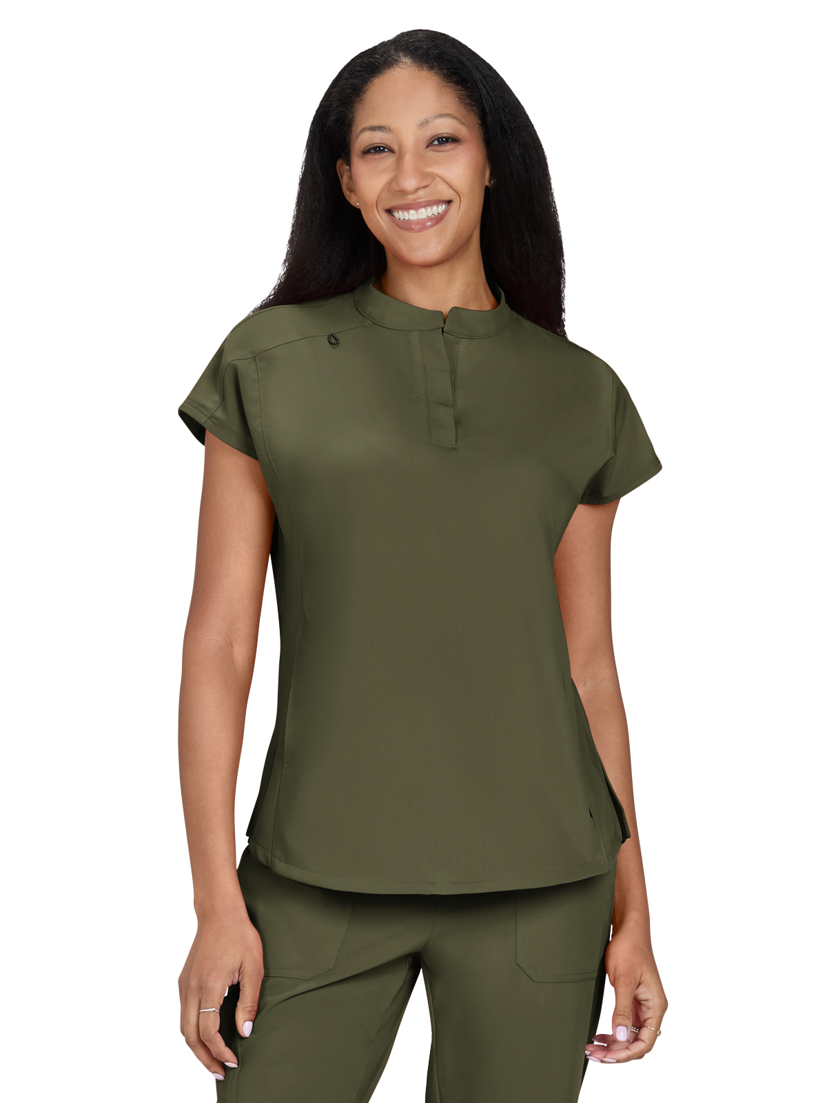 koi - Next Gen - Womens Two-Pocket Button Closure Scrub Top 5