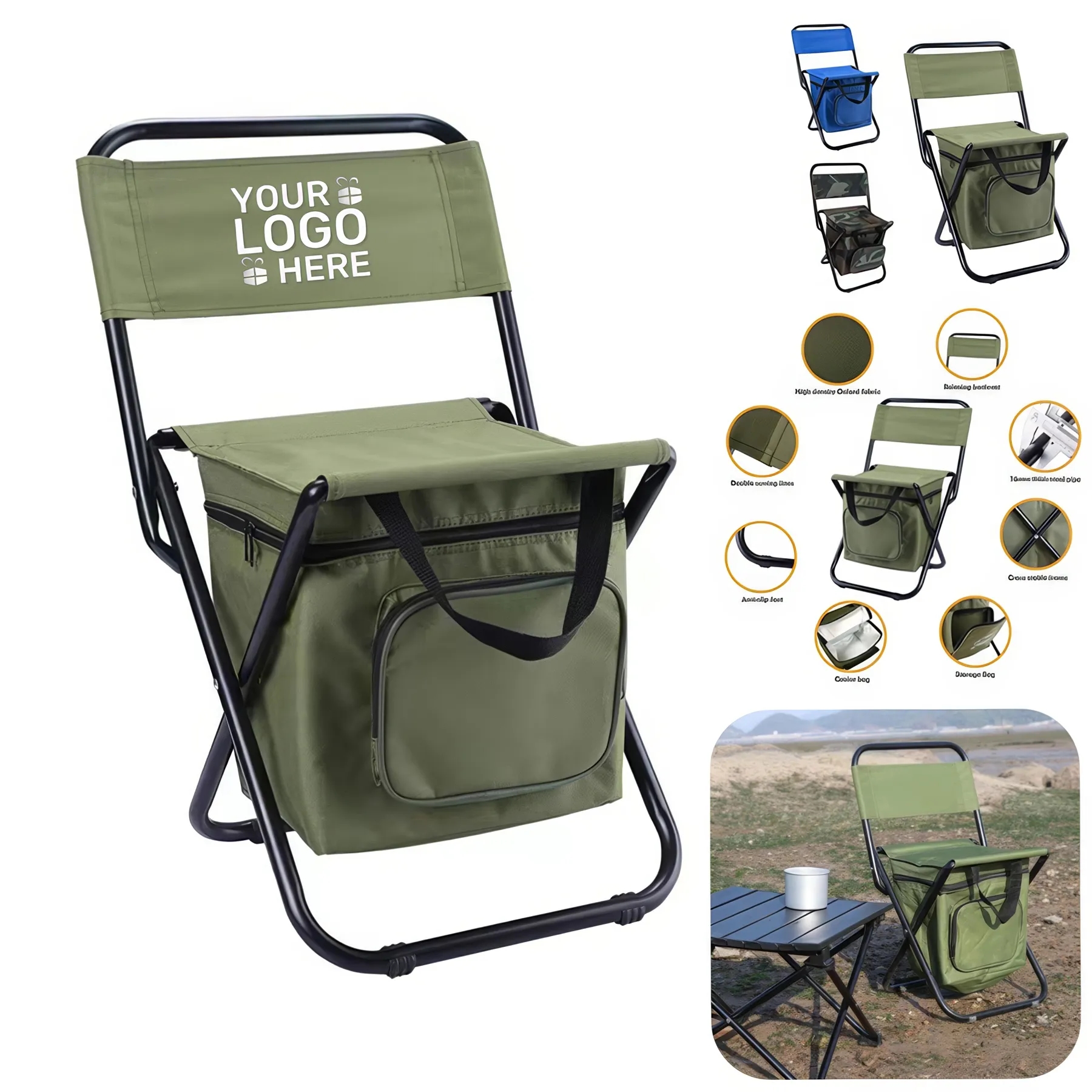 Foldable Camping Chair with Cooler Bag 4