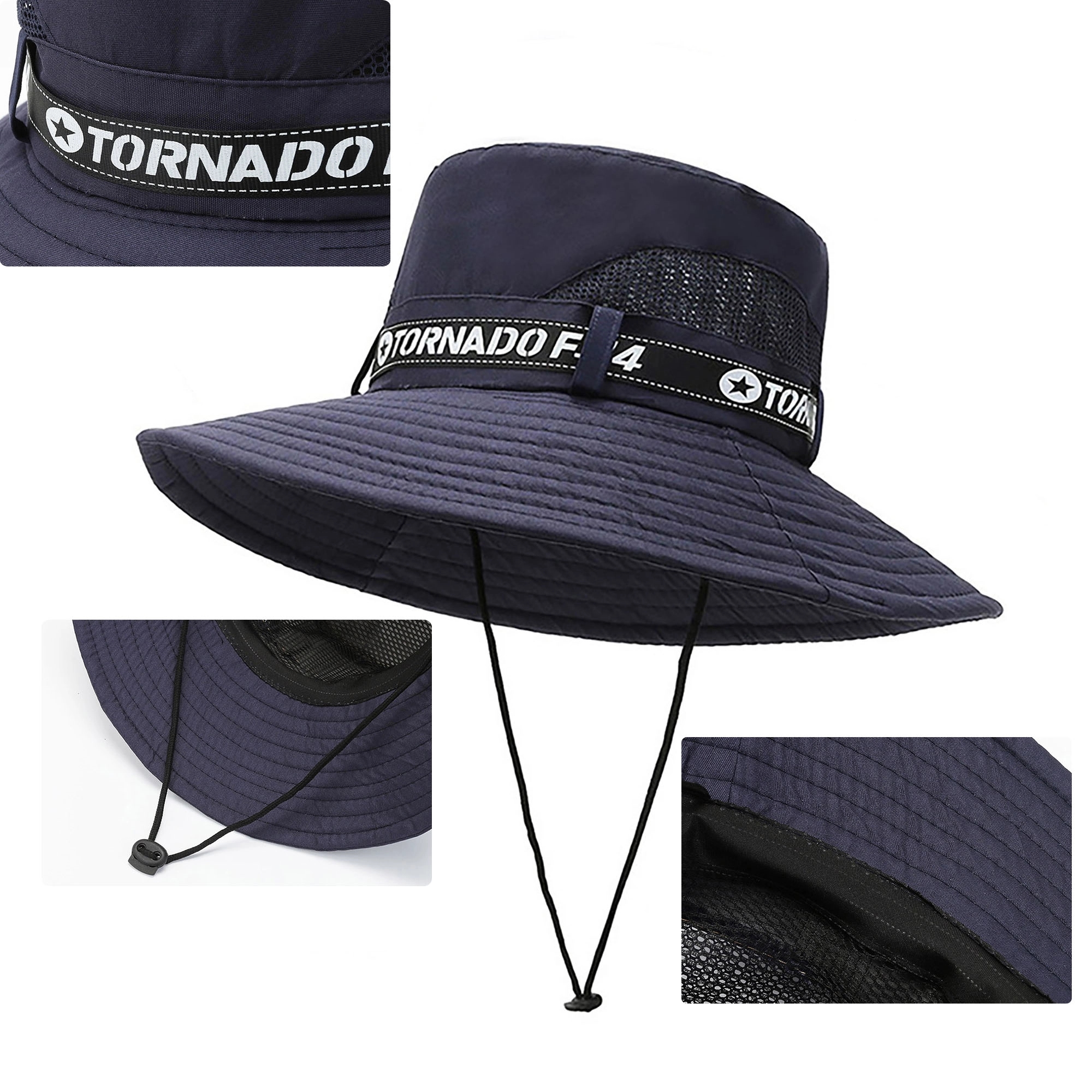 Mesh Wide Brim Sun Bucket Hat 3