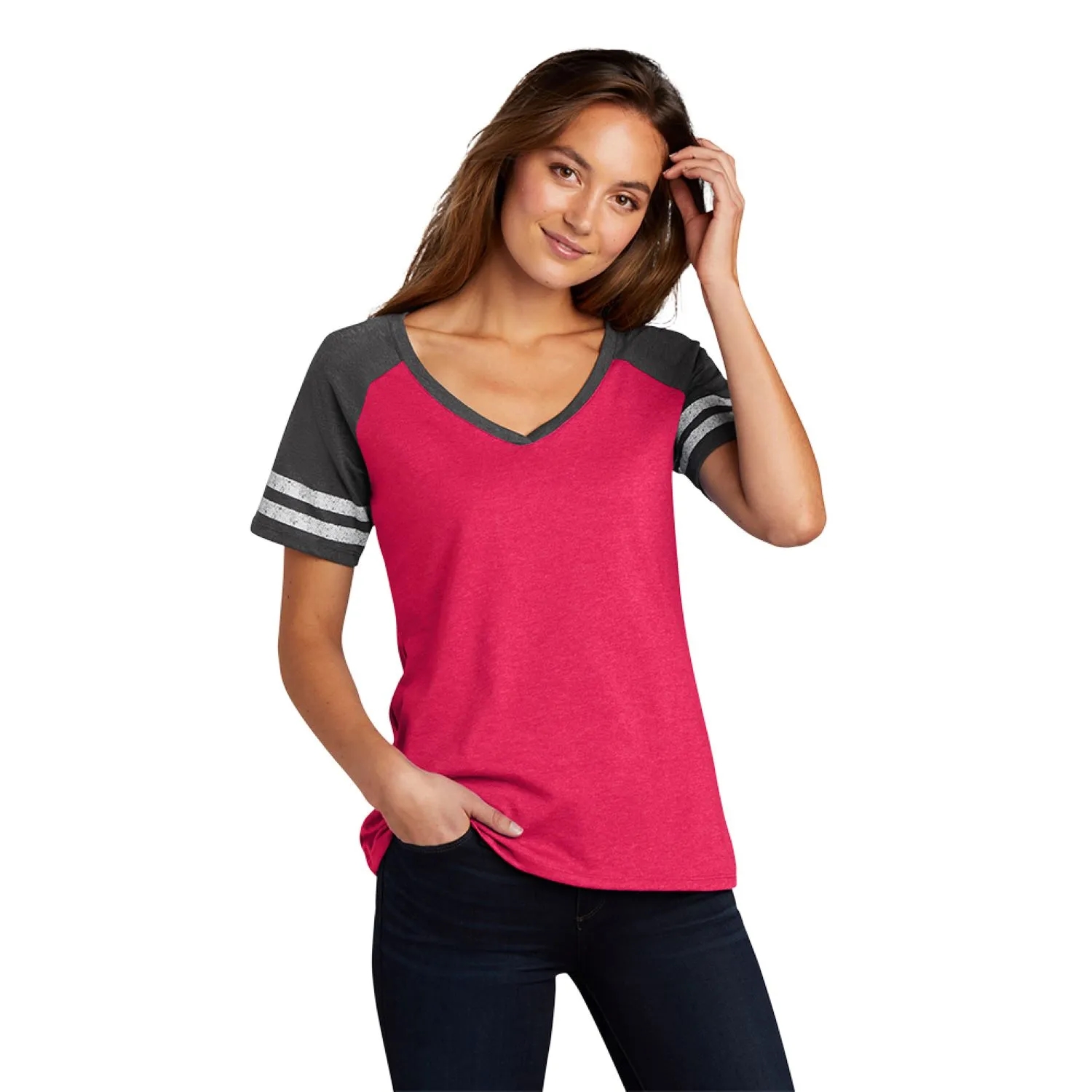 DISTRICT MADE(R) LADIES GAME V-NECK TEE 11