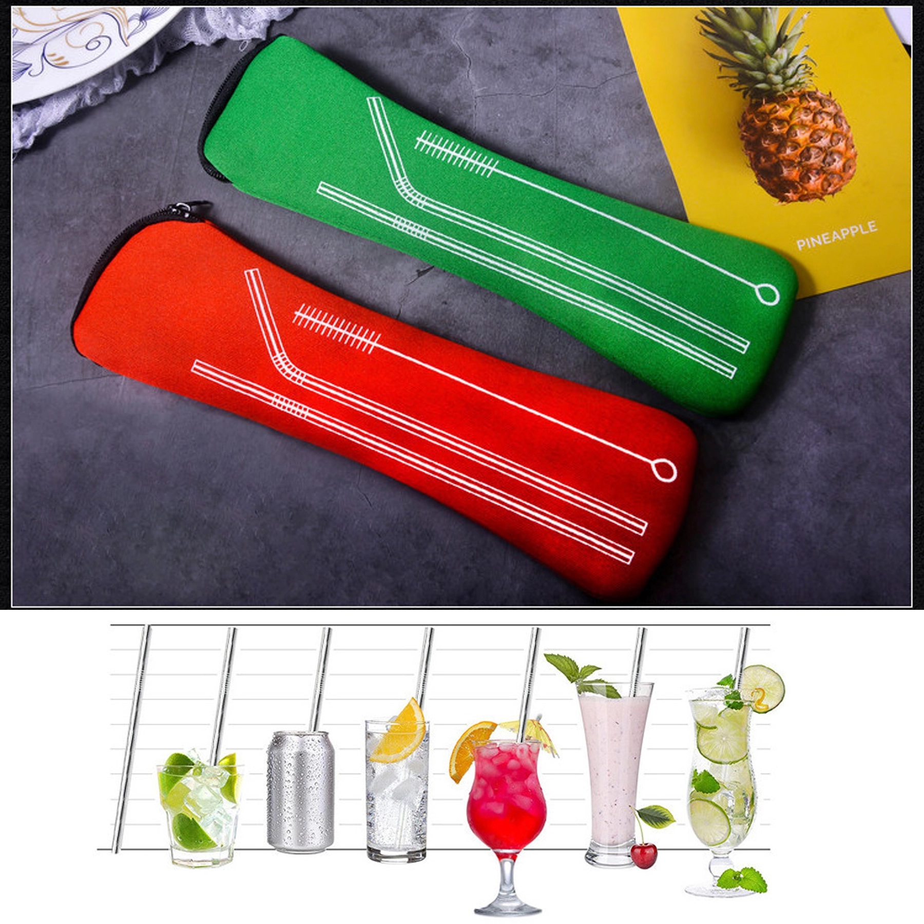 Pro-environment Stainless Steel Straws Kit 8