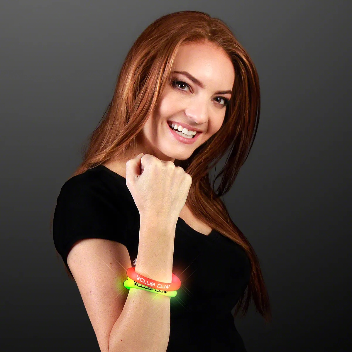 LED Flash Tube Bracelets - Assorted Green & Red 3