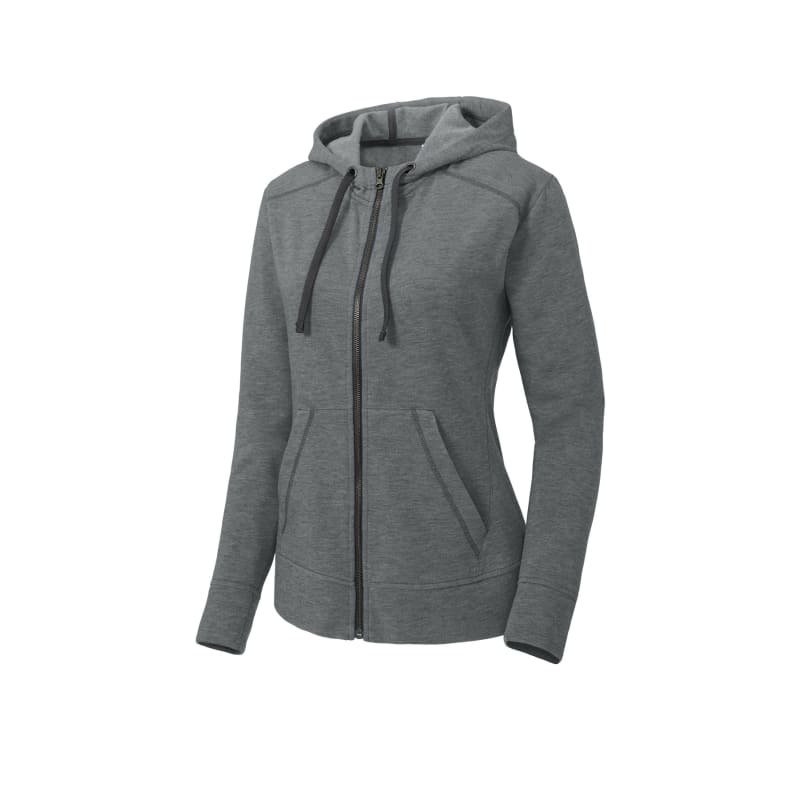 Sport-Tek Women's PosiCharge Tri-Blend Wicking Fleece Full-Zip Hooded Jacket 3