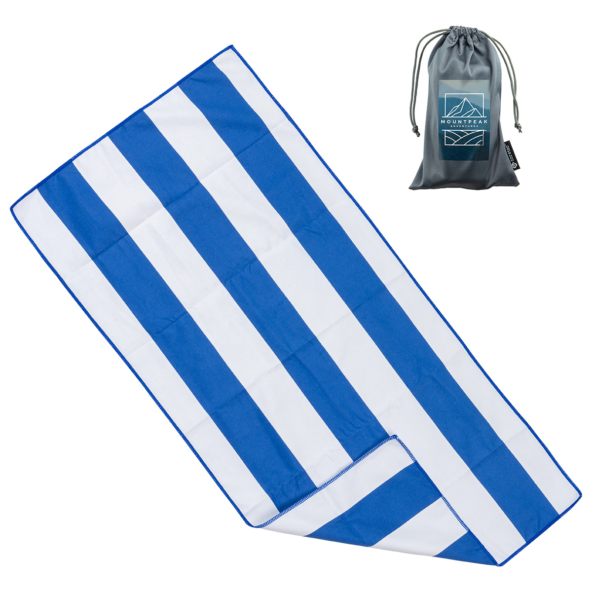 Fairway 15" x 30" Striped Microfiber Sports Towel with Carrying Pouch 2